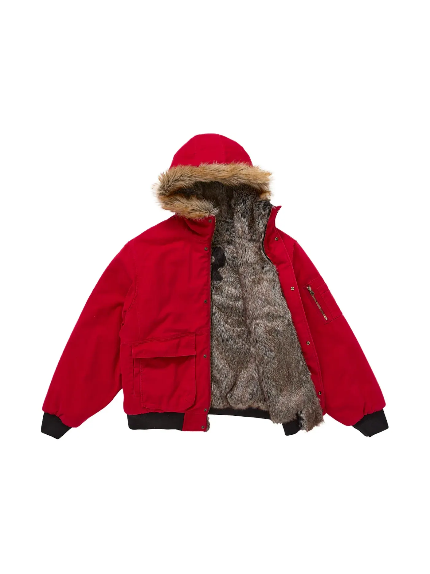 Мужская двусторонняя куртка с капюшоном из искусственного меха Jacket Supreme — изображение 2 из 4, красный