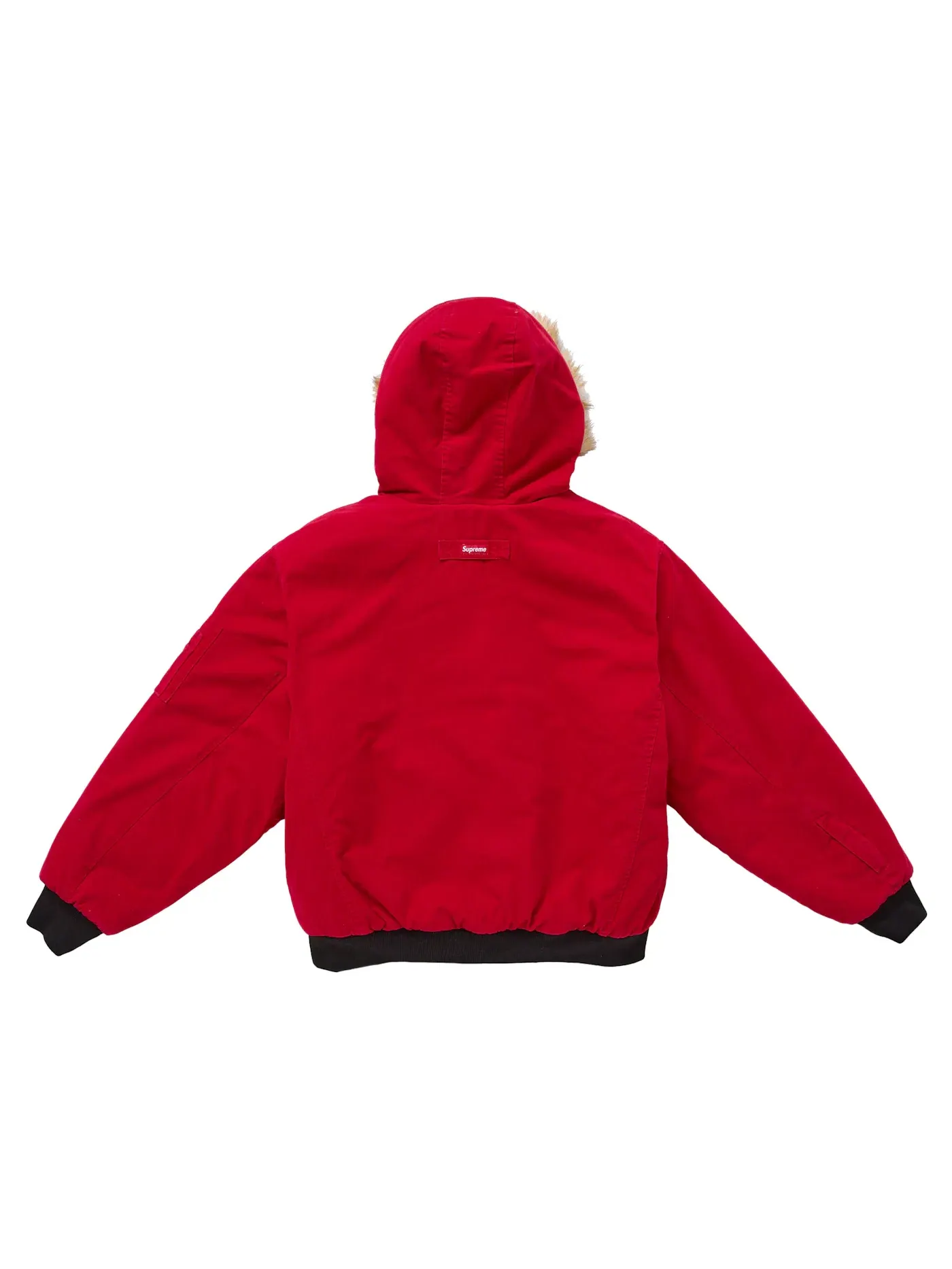Мужская двусторонняя куртка с капюшоном из искусственного меха Jacket Supreme — изображение 3 из 4, красный