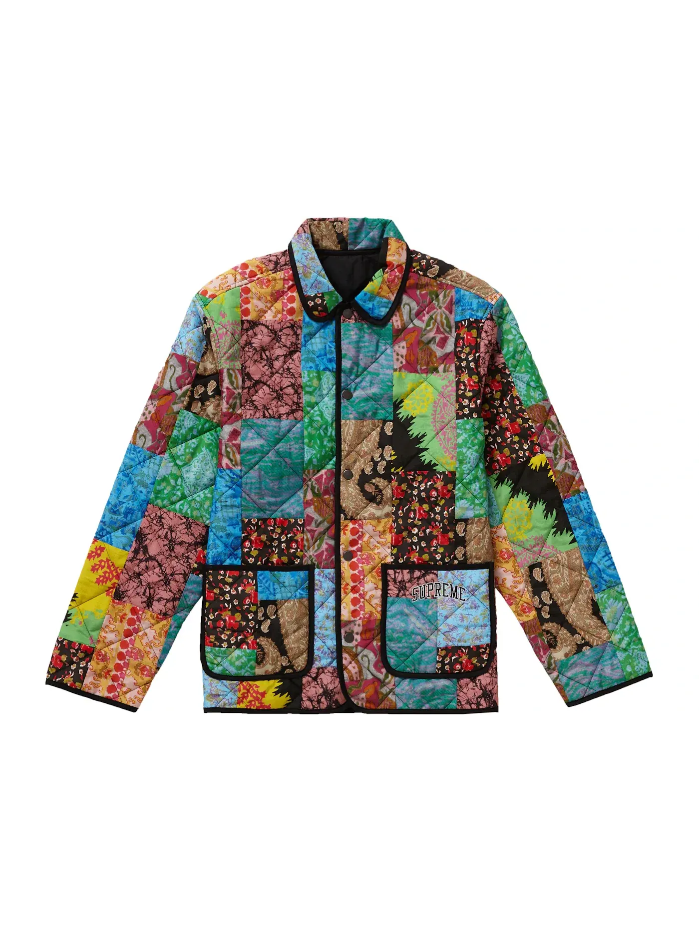Мужская куртка стеганая с принтом Supreme Quilted Jacket — изображение 1 из 3, мульти