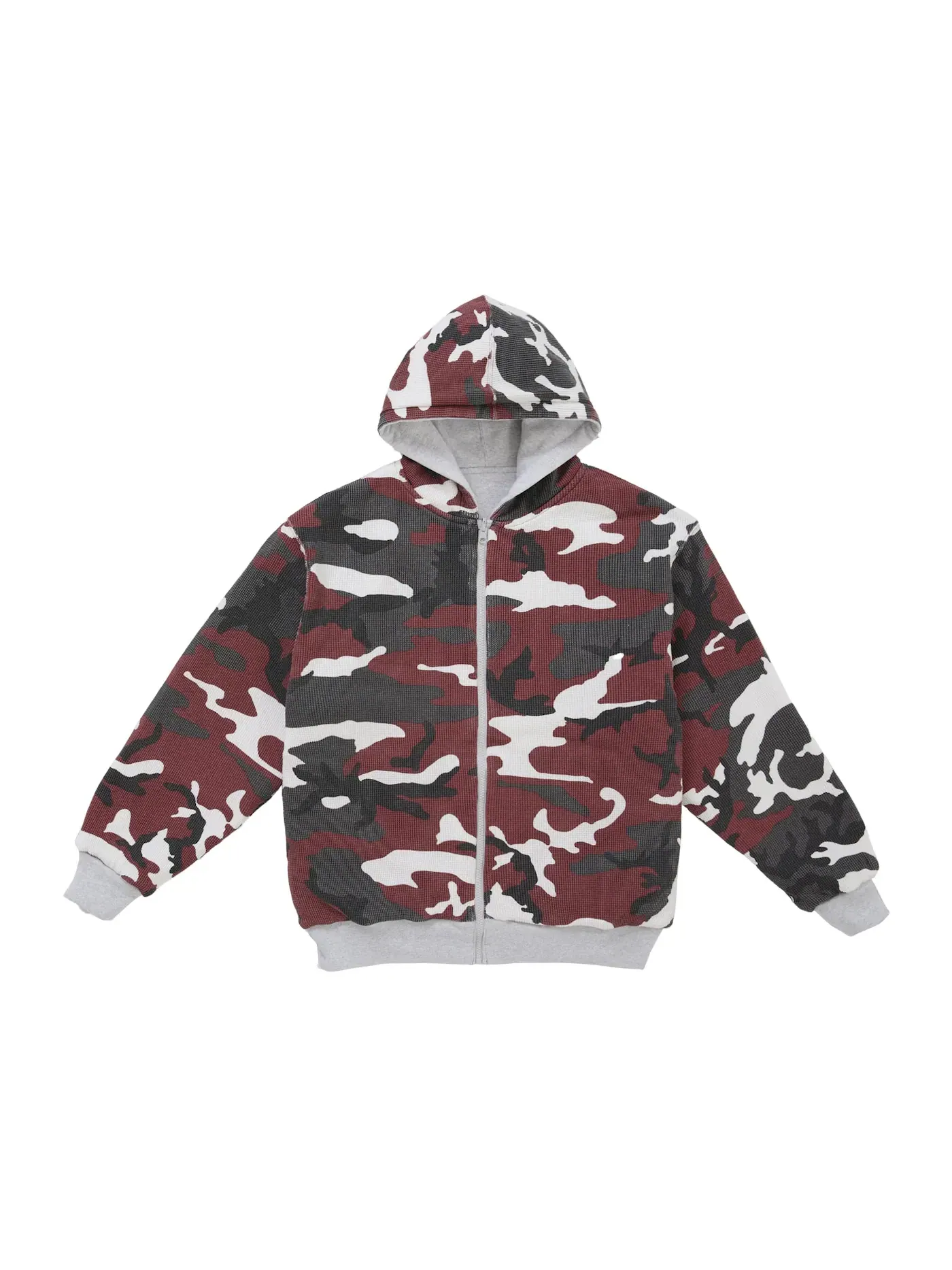 Мужская худи на молнии с капюшоном двусторонняя Reversible Work Zip Up Hooded Sweatshirt Supreme — изображение 2 из 2, серый