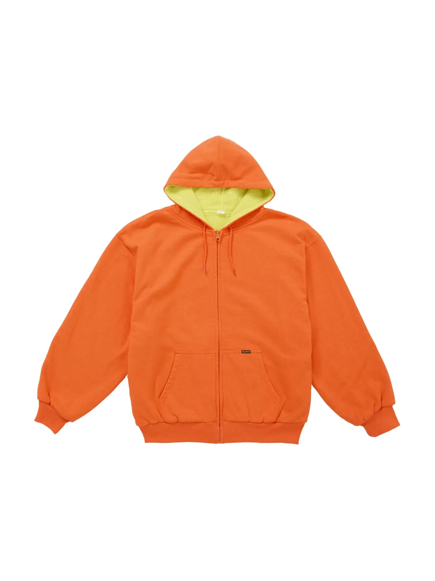 Мужская худи-олимпийка на молнии с принтом Supreme Reversible Work Zip Up Hooded Sweatshirt — изображение 1 из 2, оранжевый