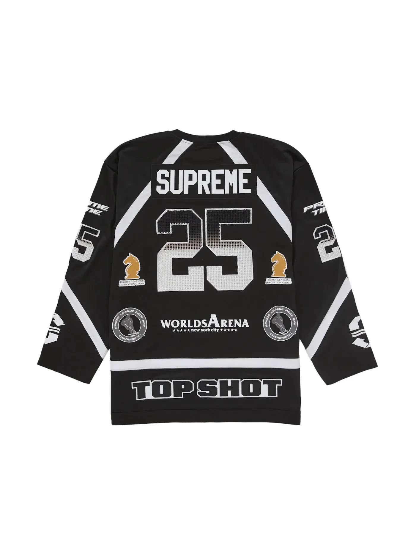 Мужская хоккейная джерси с принтом и стразами Jersey Supreme — изображение 2 из 2, черный