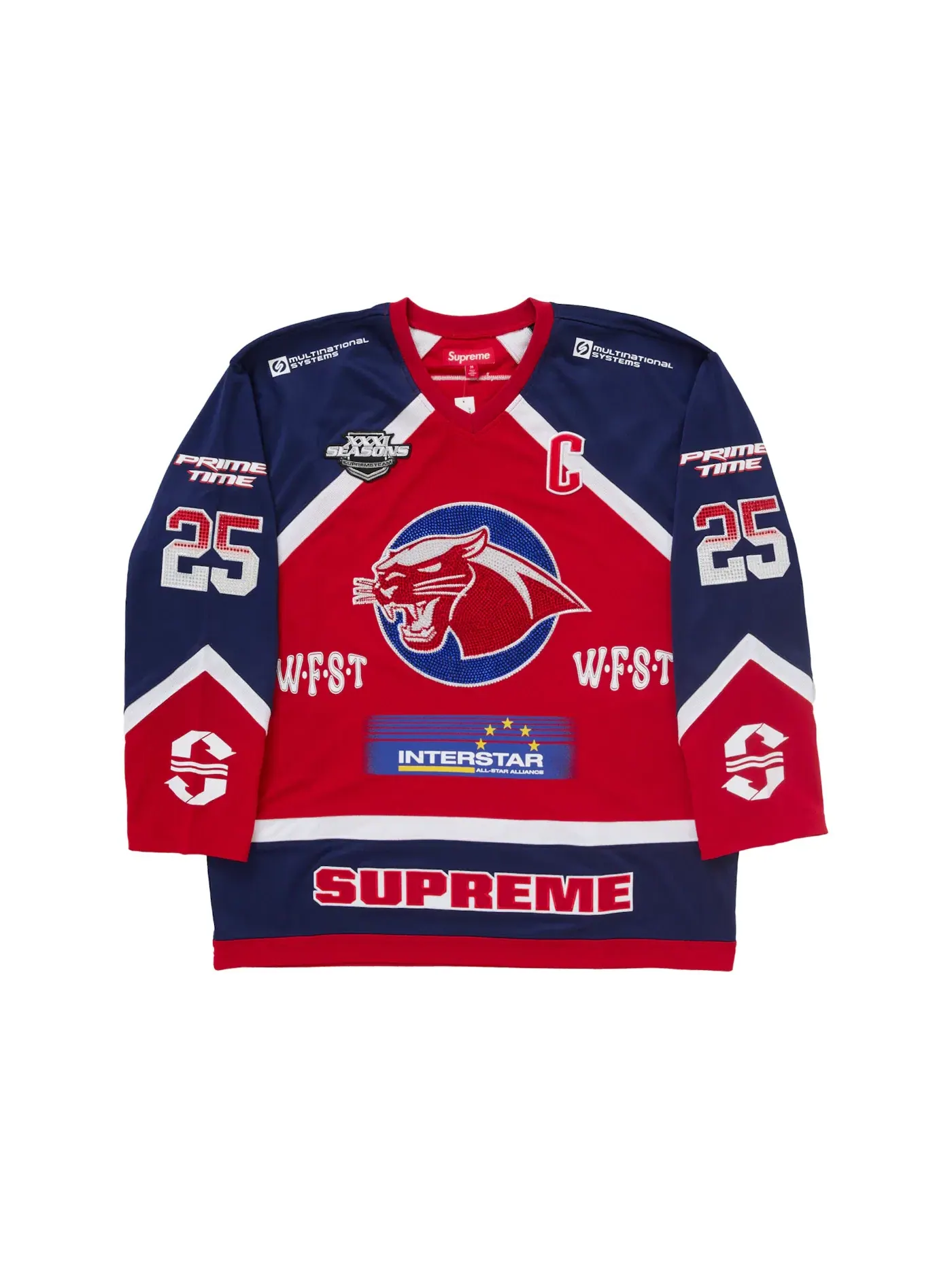 Мужская хоккейная джерси с принтом Jersey Supreme — изображение 1 из 2, красный