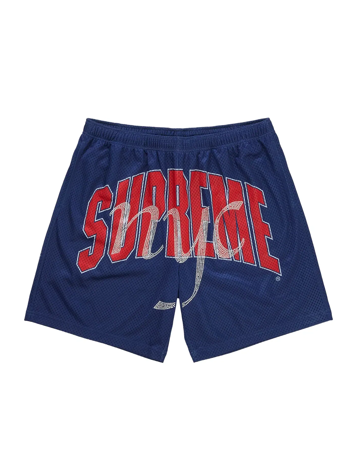 Мужские шорты с принтом Rhinestone Mesh Short Supreme — изображение 1 из 2, темно-синий