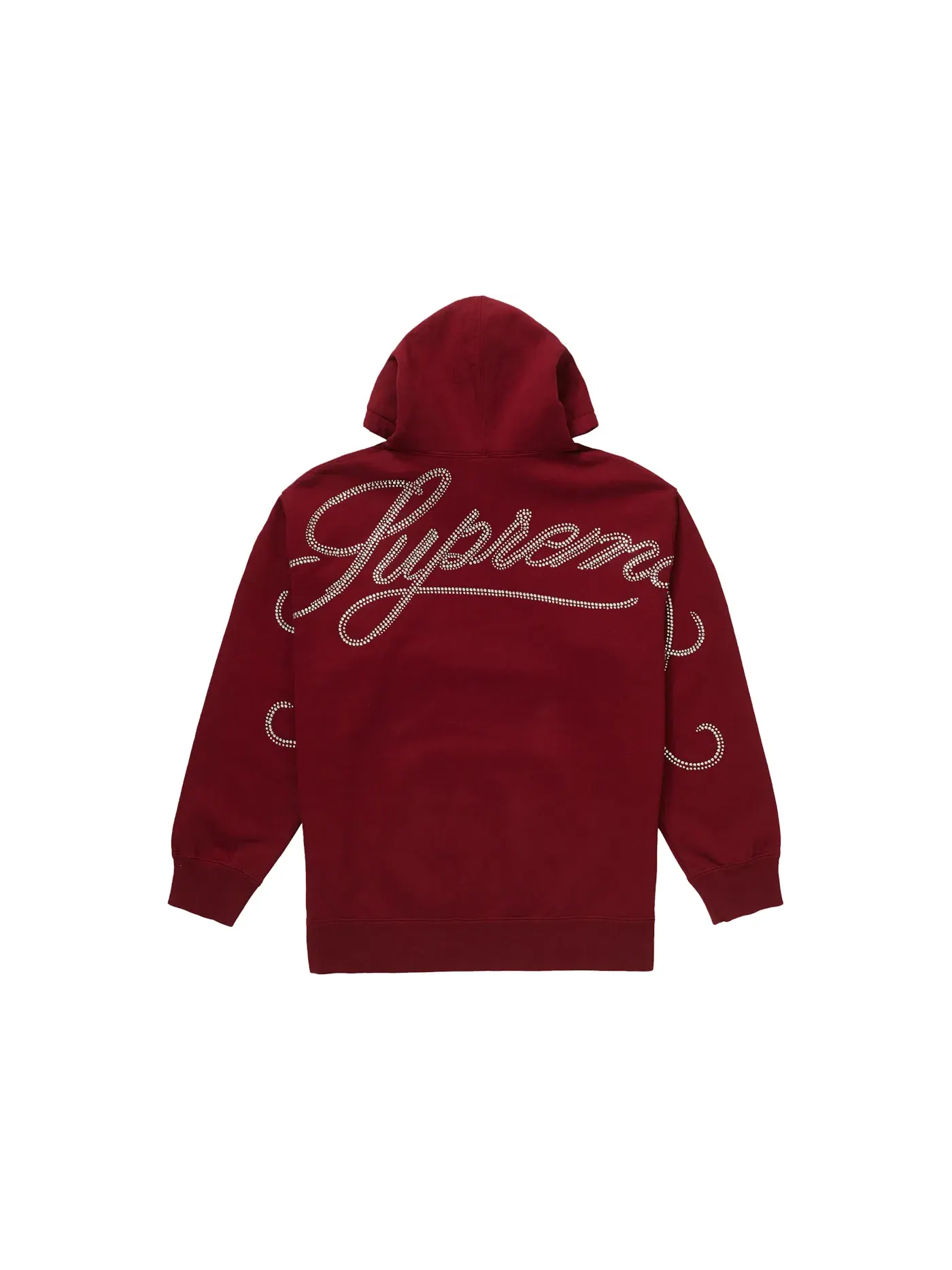 Мужской худи с принтом Supreme Rhinestone Script Cardinal — изображение 2 из 2, красный