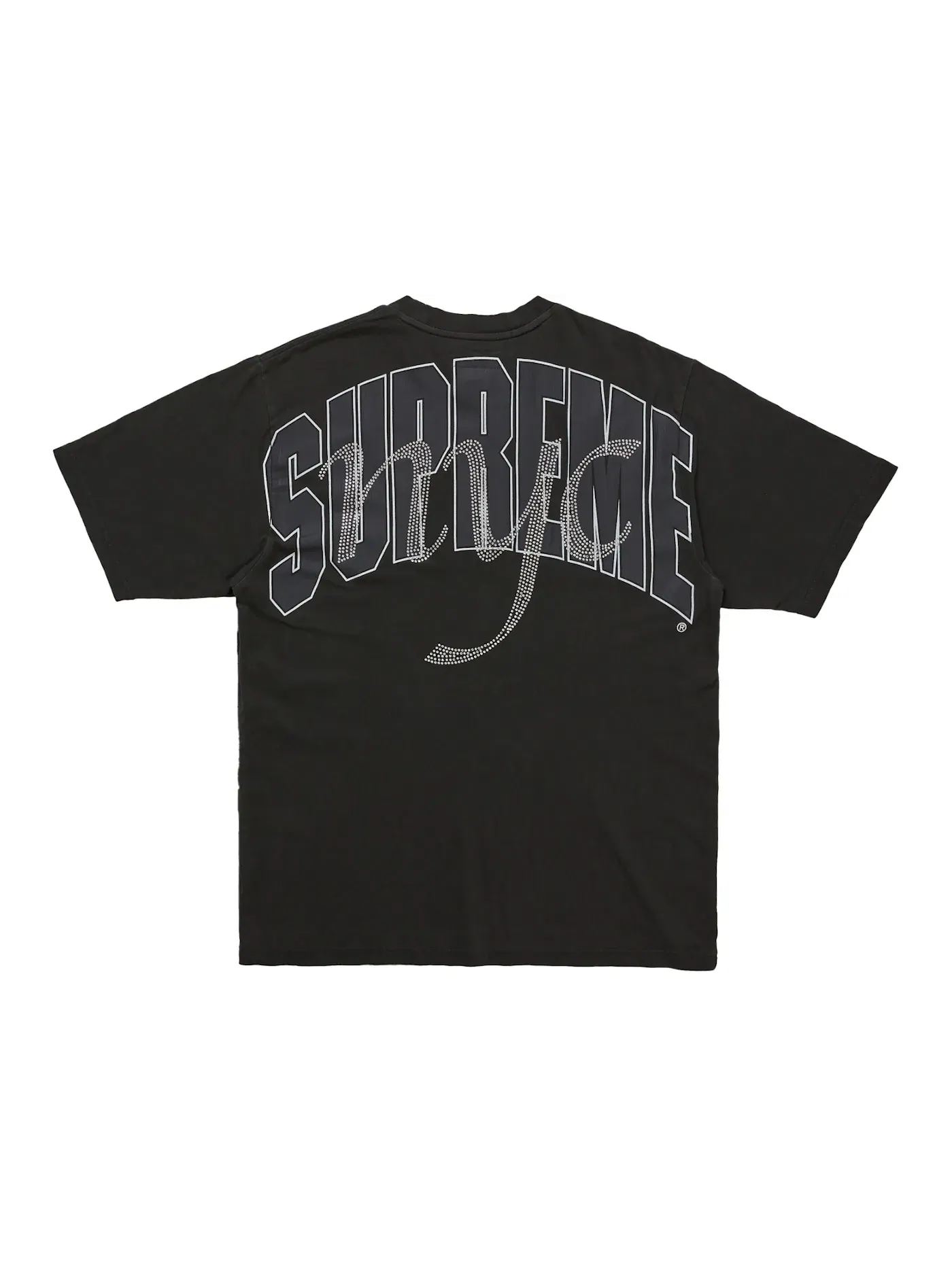 Мужская футболка с принтом Supreme Rhinestone Script S/S Top — изображение 1 из 2, черный