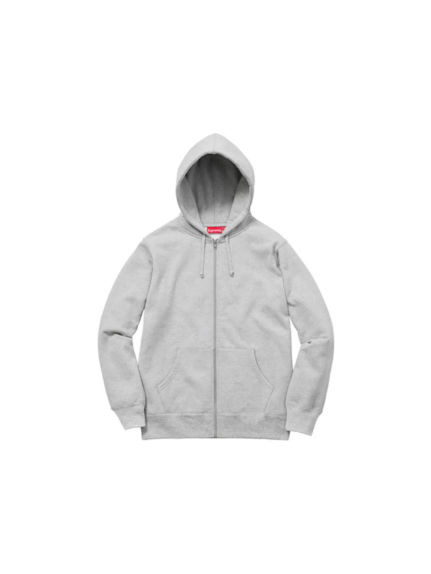 Мужская худи с молнией Supreme Rib Logo Zip Up Hoodie — изображение 1 из 2, серый