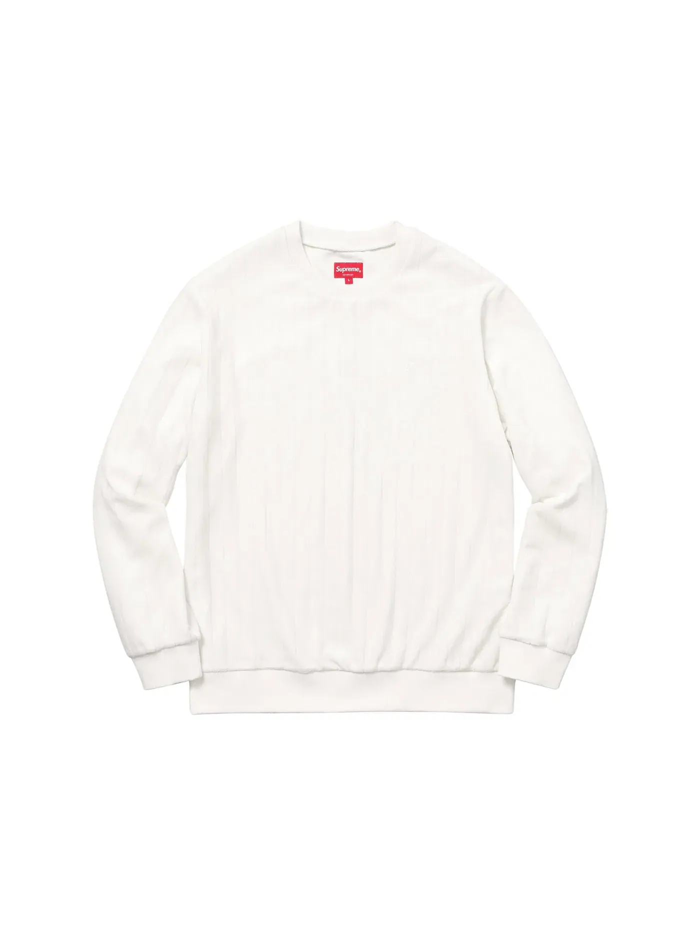 Мужской свитшот из велюра Supreme Crewneck — изображение 1 из 1, белый