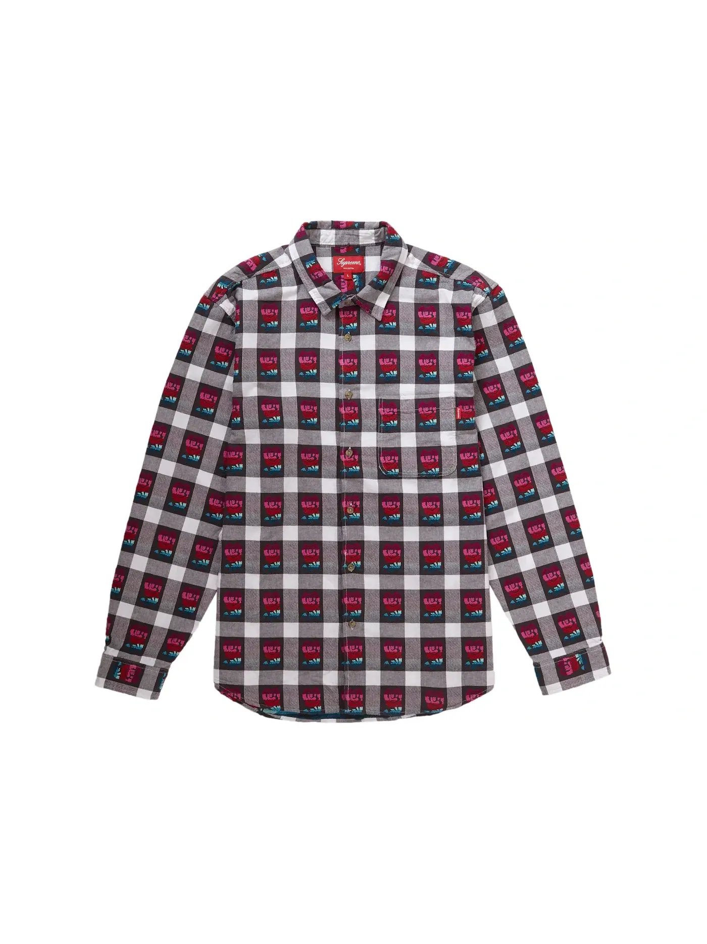 Мужская рубашка с принтом Supreme — изображение 1 из 1, белый