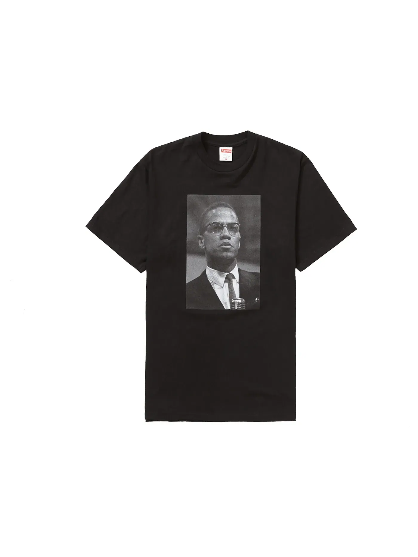 Мужская футболка с принтом Roy DeCarava Malcolm X Supreme — изображение 1 из 2, черный
