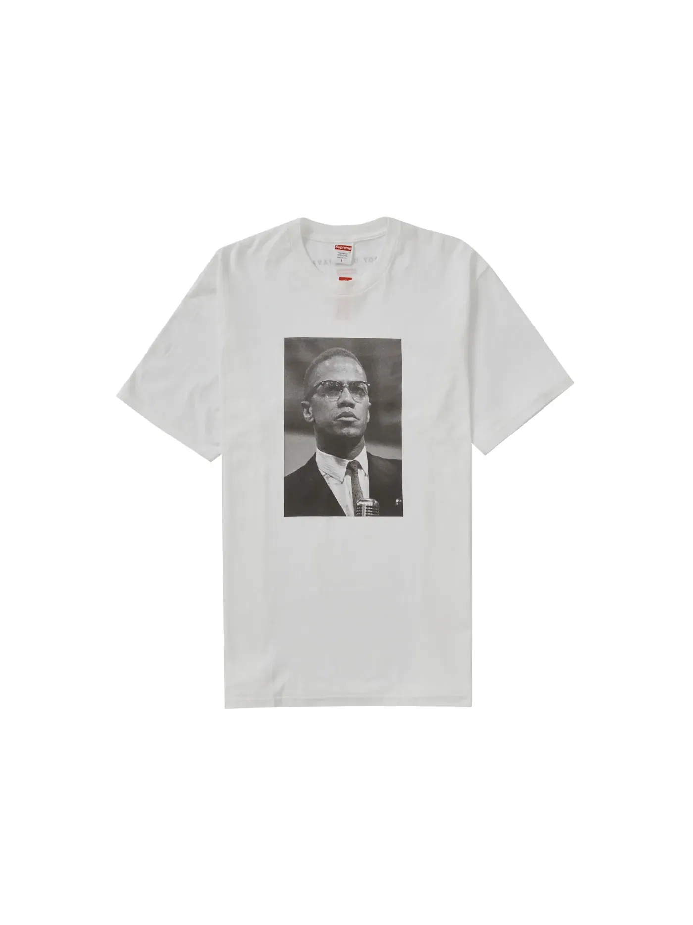 Мужская футболка с принтом Supreme Roy DeCarava Malcolm X Tee — изображение 1 из 2, белый