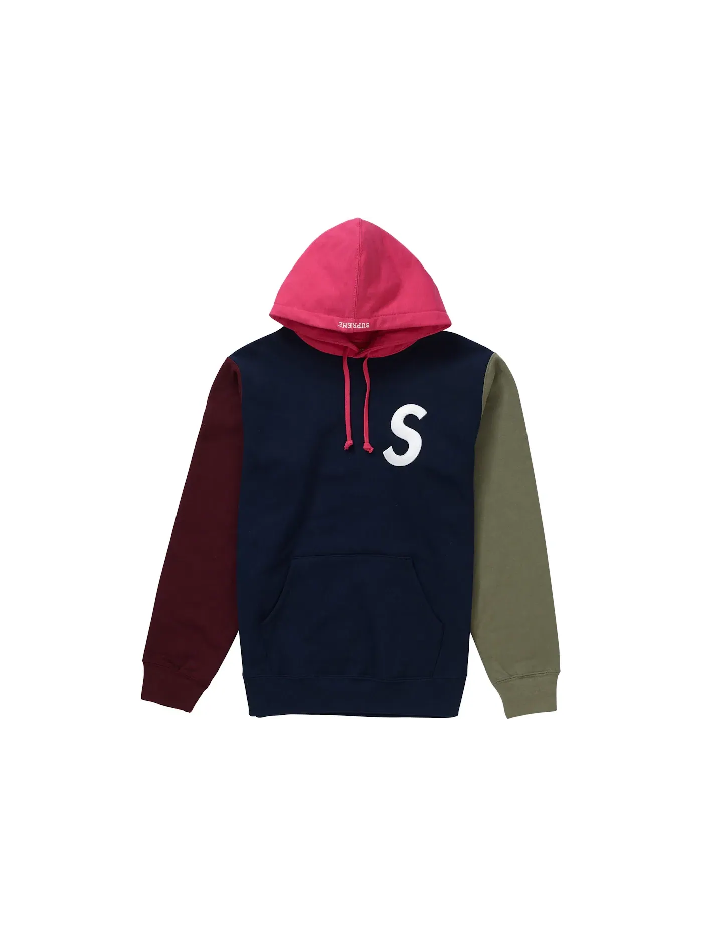 Мужской худи с цветоблоком S Logo Supreme — изображение 1 из 1, темно-синий