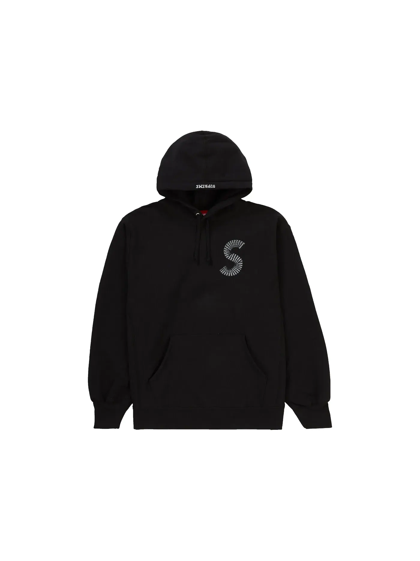 Мужская худи с принтом Supreme S Logo — изображение 1 из 1, черный