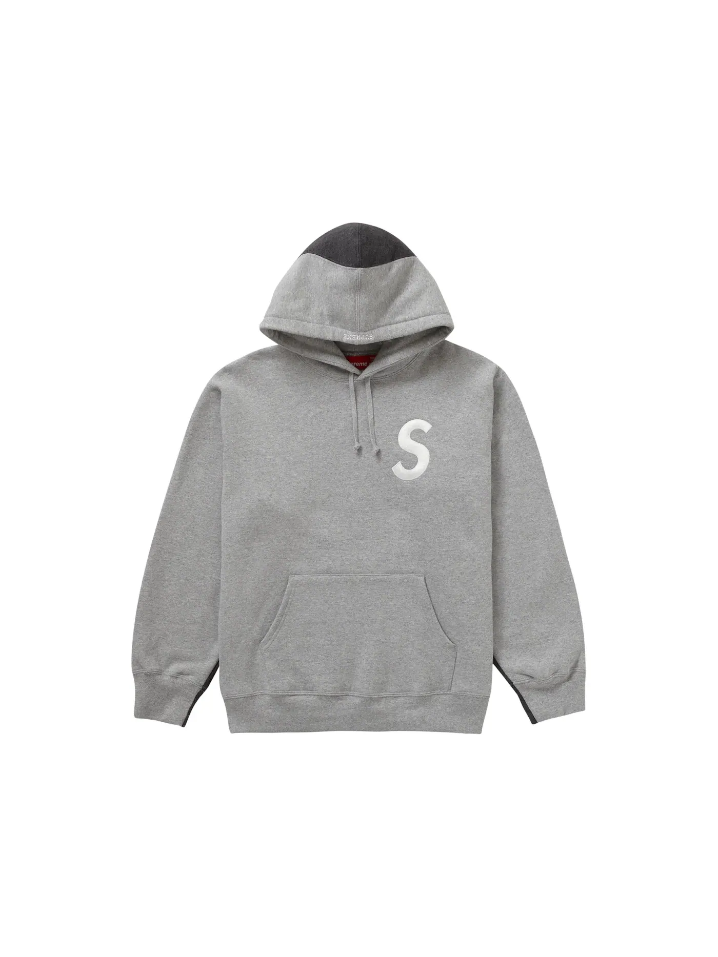 Мужской худи с капюшоном и принтом Supreme S Logo — изображение 1 из 2, серый