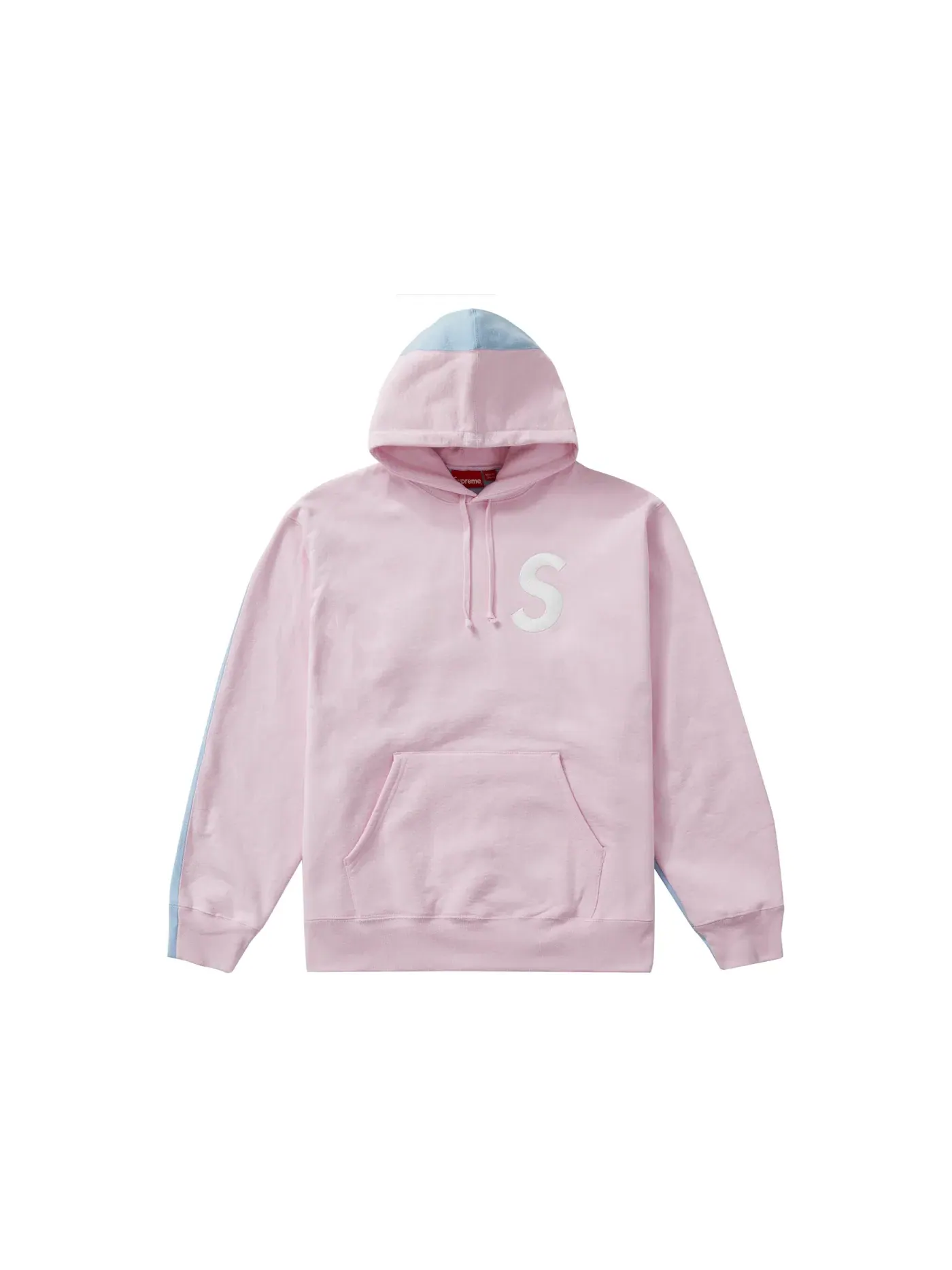 Мужская худи с капюшоном с принтом Supreme S Logo Split Hooded Sweatshirt Supreme — изображение 1 из 2, розовый