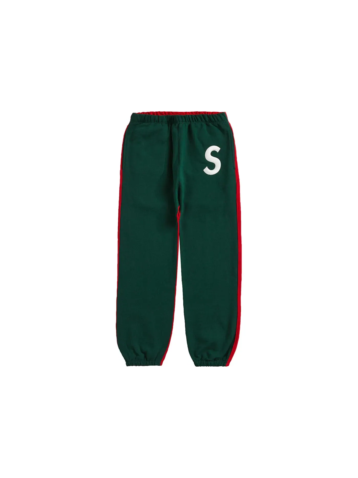 Мужские спортивные штаны с принтом S Logo Supreme — изображение 1 из 2, темный зеленый