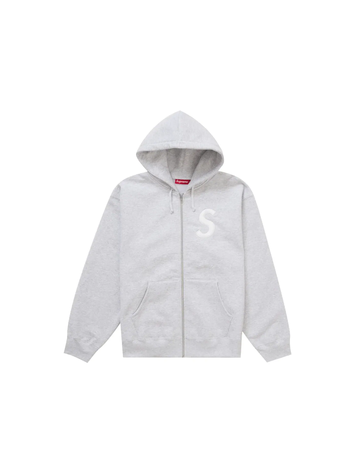 Мужская худи с молнией S Logo Supreme — изображение 1 из 1, серый