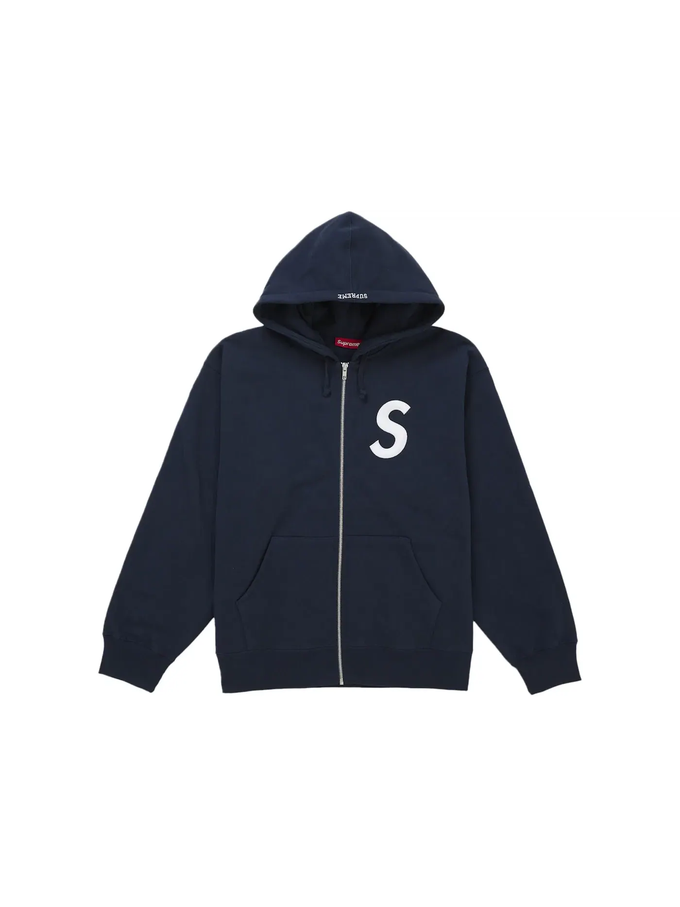 Мужская худи на молнии S Logo Supreme — изображение 1 из 1, темно-синий