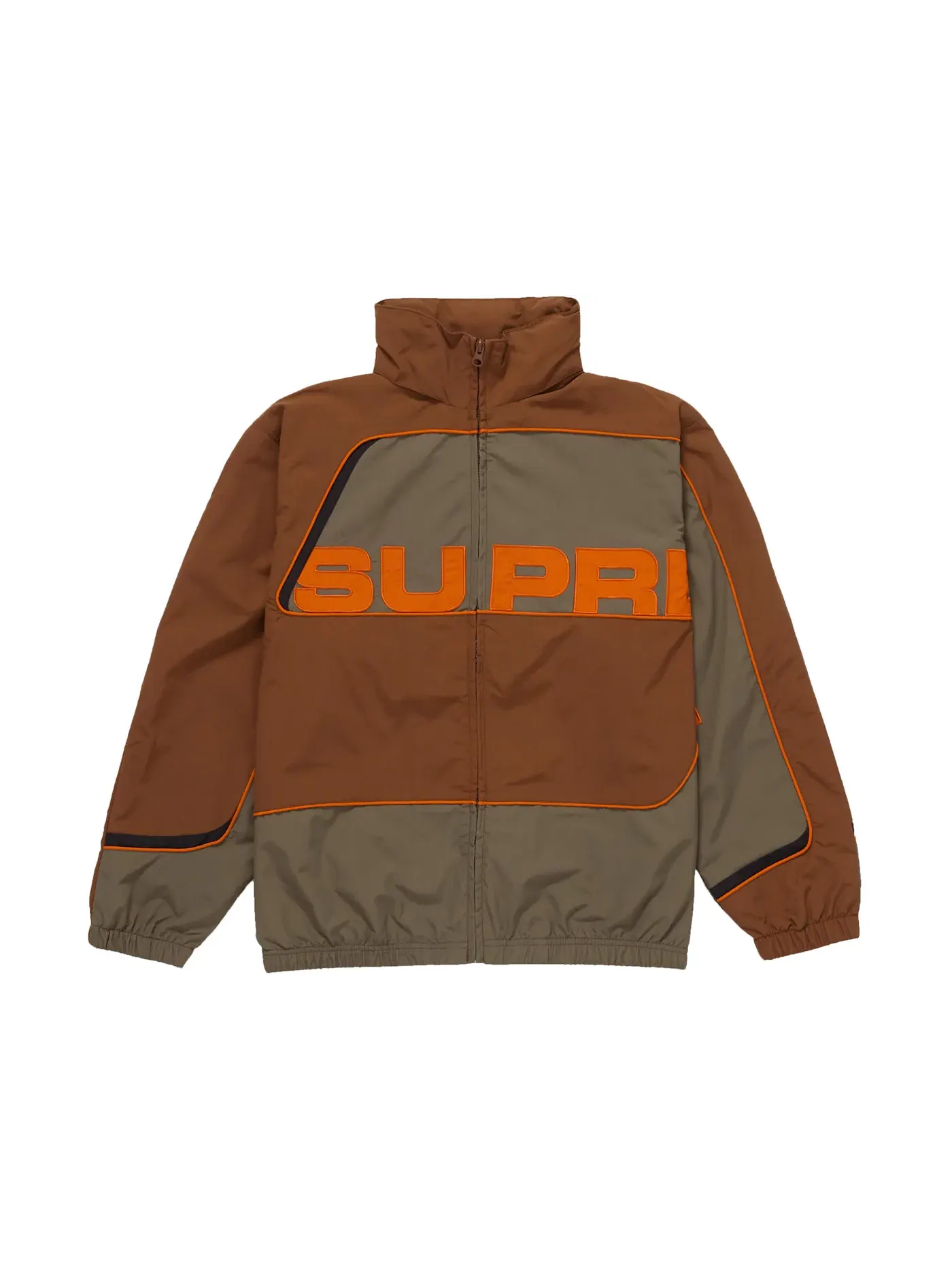 Мужская куртка-бомбер Supreme S Paneled Track Jacket — изображение 2 из 3, коричневый
