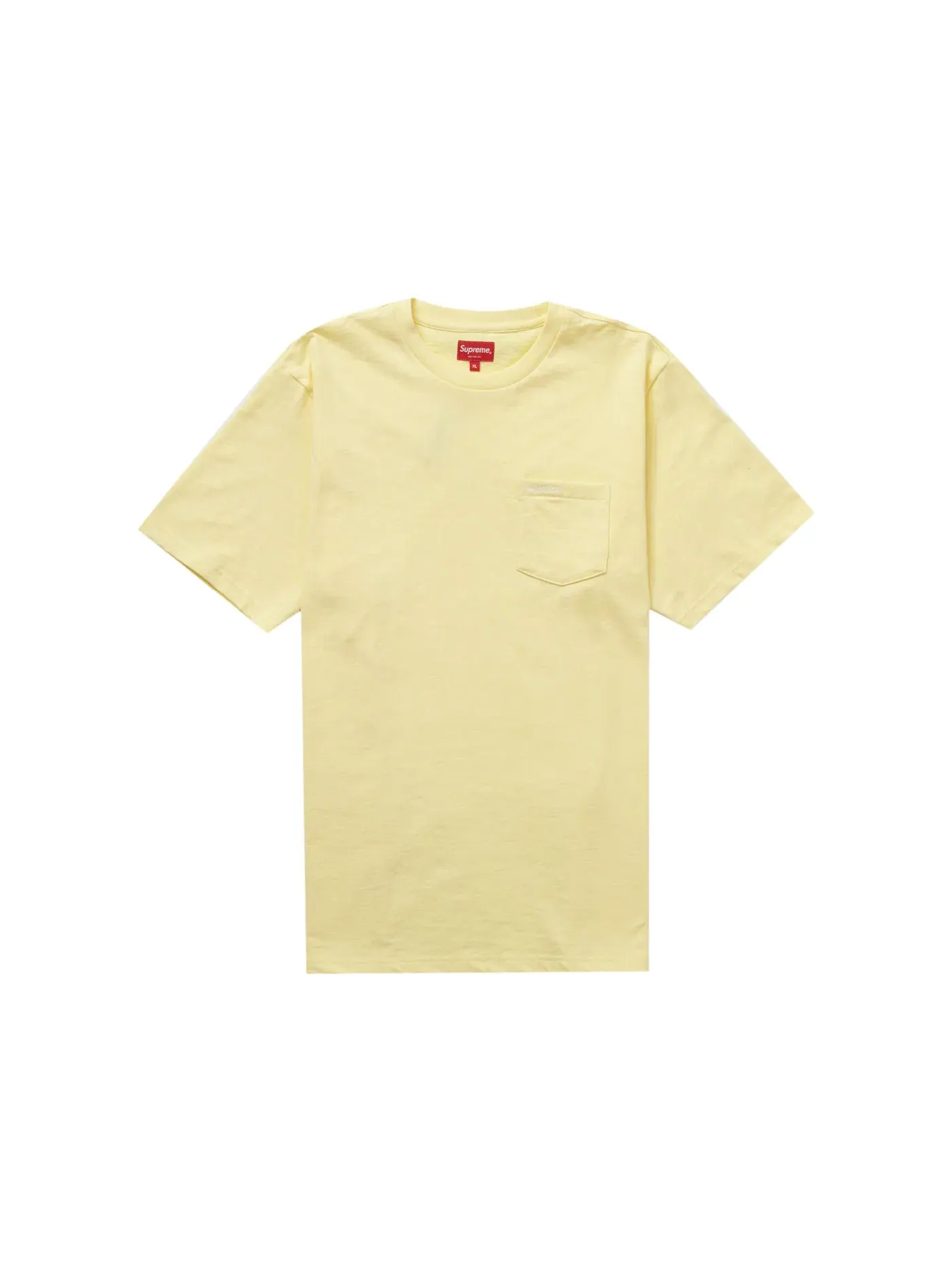 Мужская футболка с нагрудным карманом Supreme Tee (FW22) — изображение 1 из 1, бледный желтый