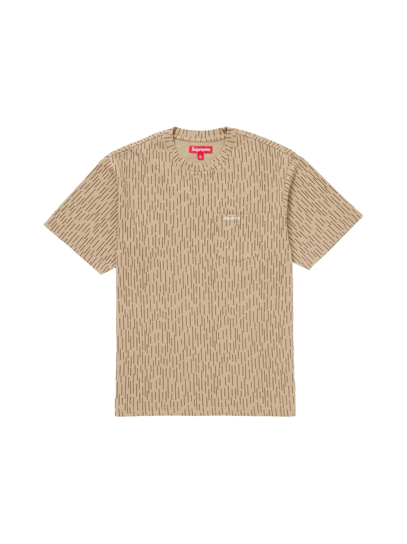 Мужская футболка с коротким рукавом Supreme Tee (FW24) — изображение 1 из 1, бежевый