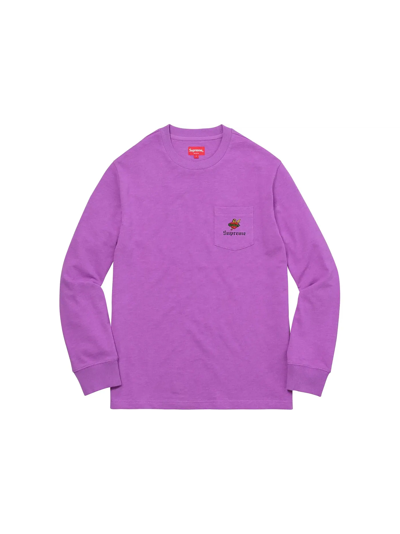 Мужская футболка с длинным рукавом Supreme Sacred Heart L/S Pocket Tee — изображение 1 из 1, яркий фиолетовый