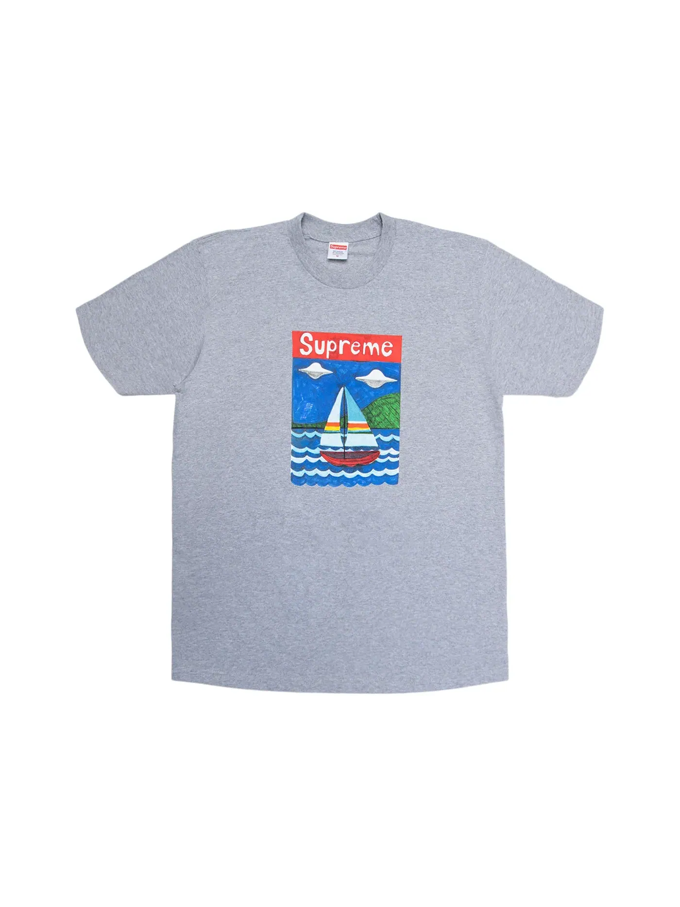 Мужская футболка с принтом Supreme Tee — изображение 1 из 1, серый