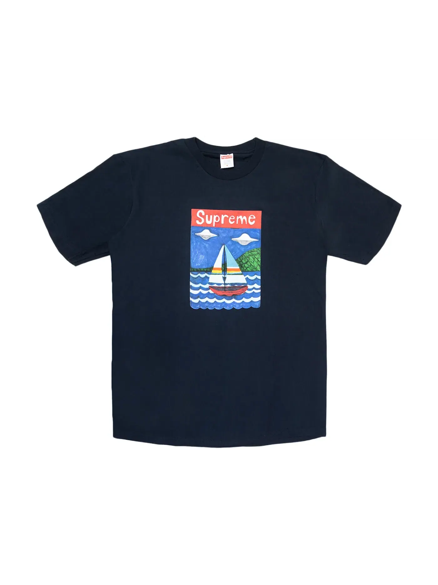 Мужская футболка с принтом Sailboat Supreme — изображение 1 из 1, темно-синий