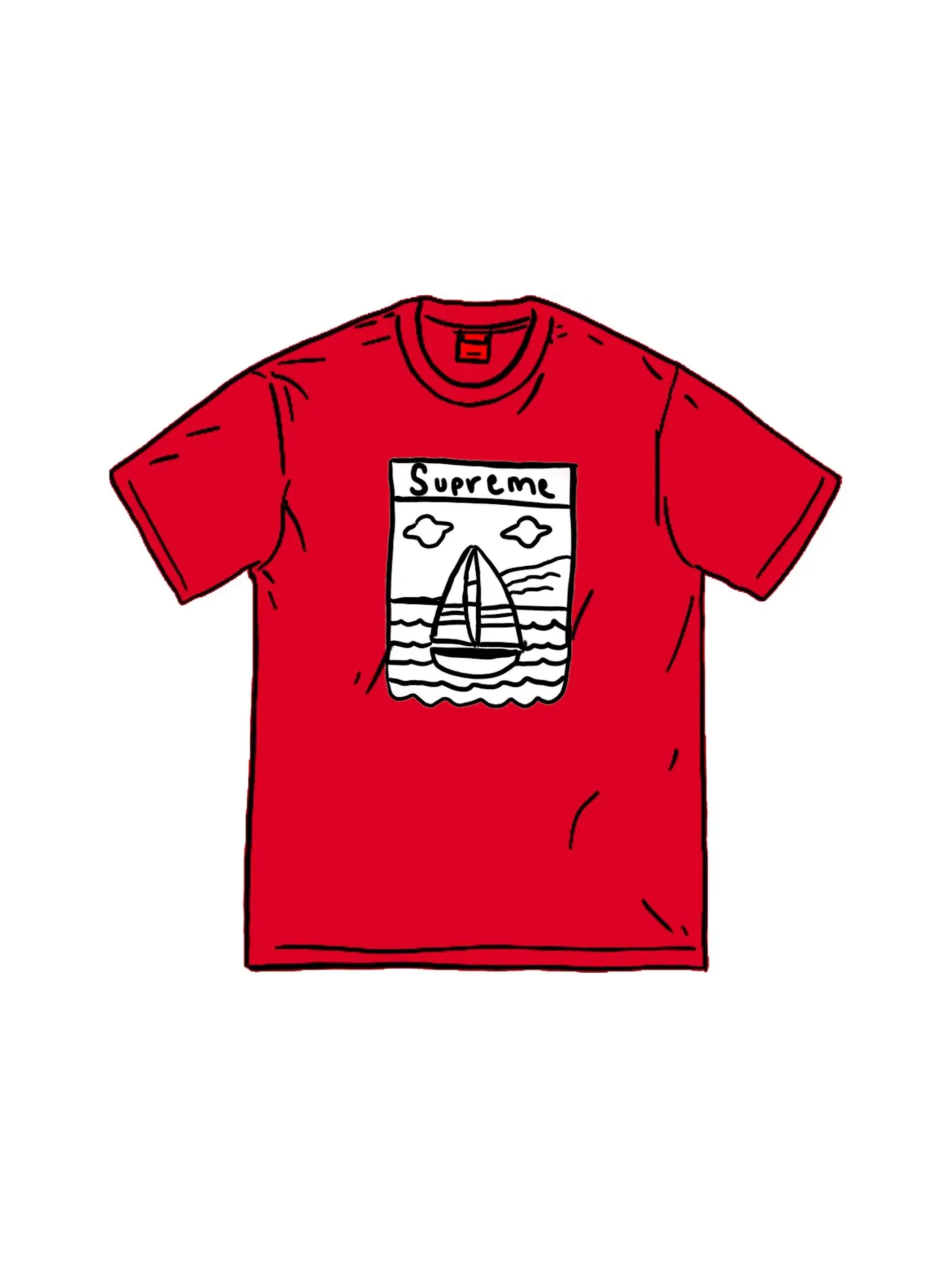 Мужская футболка с принтом Supreme Tee — изображение 1 из 1, красный