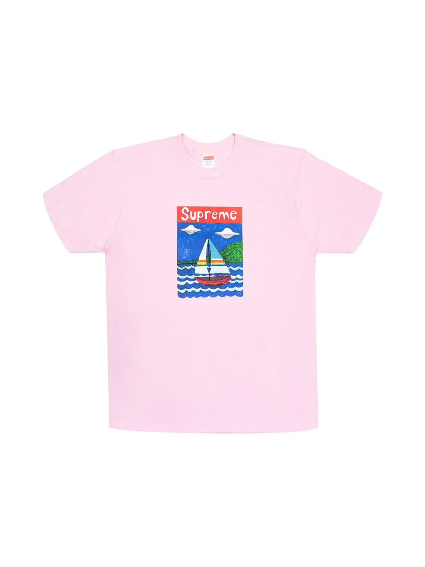 Мужская футболка с принтом Sailboat Tee Supreme — изображение 1 из 1, розовый
