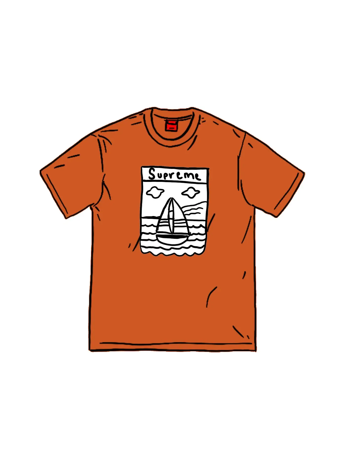 Мужская футболка с принтом Supreme Sailboat Tee — изображение 1 из 1, красный