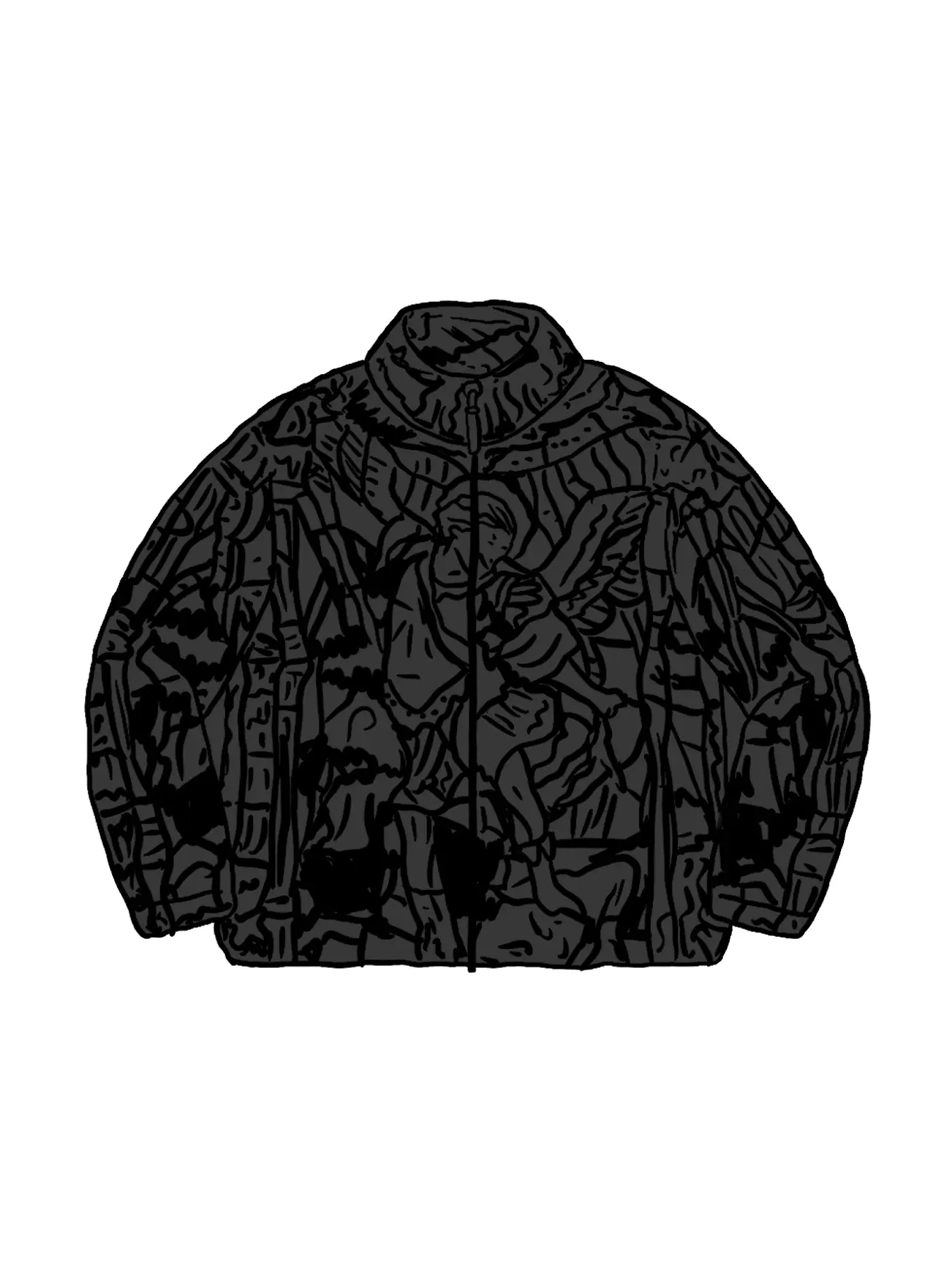 Мужская куртка-флис с принтом Saint Michael Supreme — изображение 1 из 1, черный