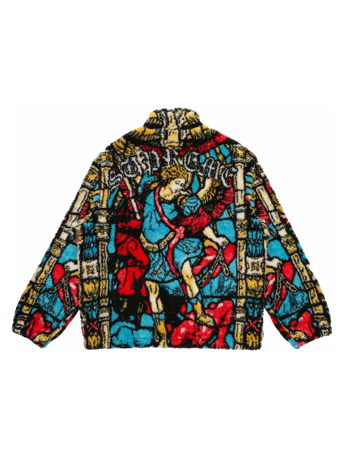 Мужская флисовая куртка с принтом Saint Michael Supreme — изображение 2 из 2, белый
