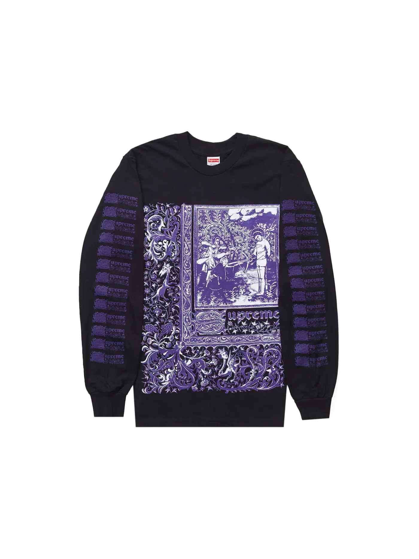 Мужская футболка с длинным рукавом с принтом Supreme Saint Sebastian Tee — изображение 1 из 2, черный