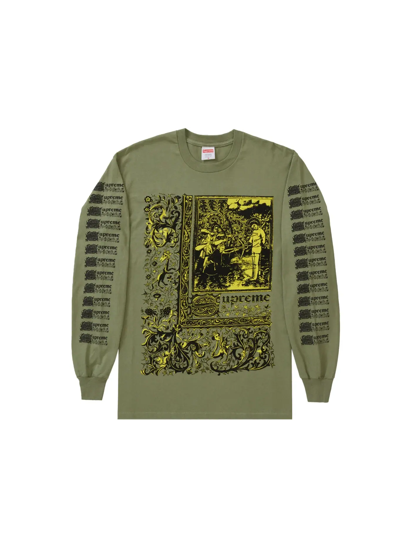 Мужская футболка с длинным рукавом Supreme Saint Sebastian L/S Tee — изображение 1 из 1, оливковый
