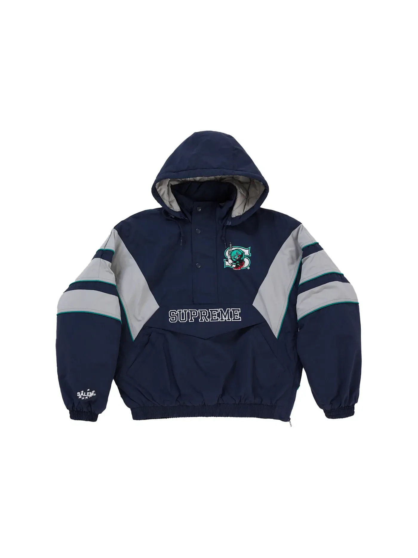 Мужская куртка с полузастежкой-молнией Supreme SALEM Half Zip Stadium Jacket — изображение 1 из 4, темно-синий