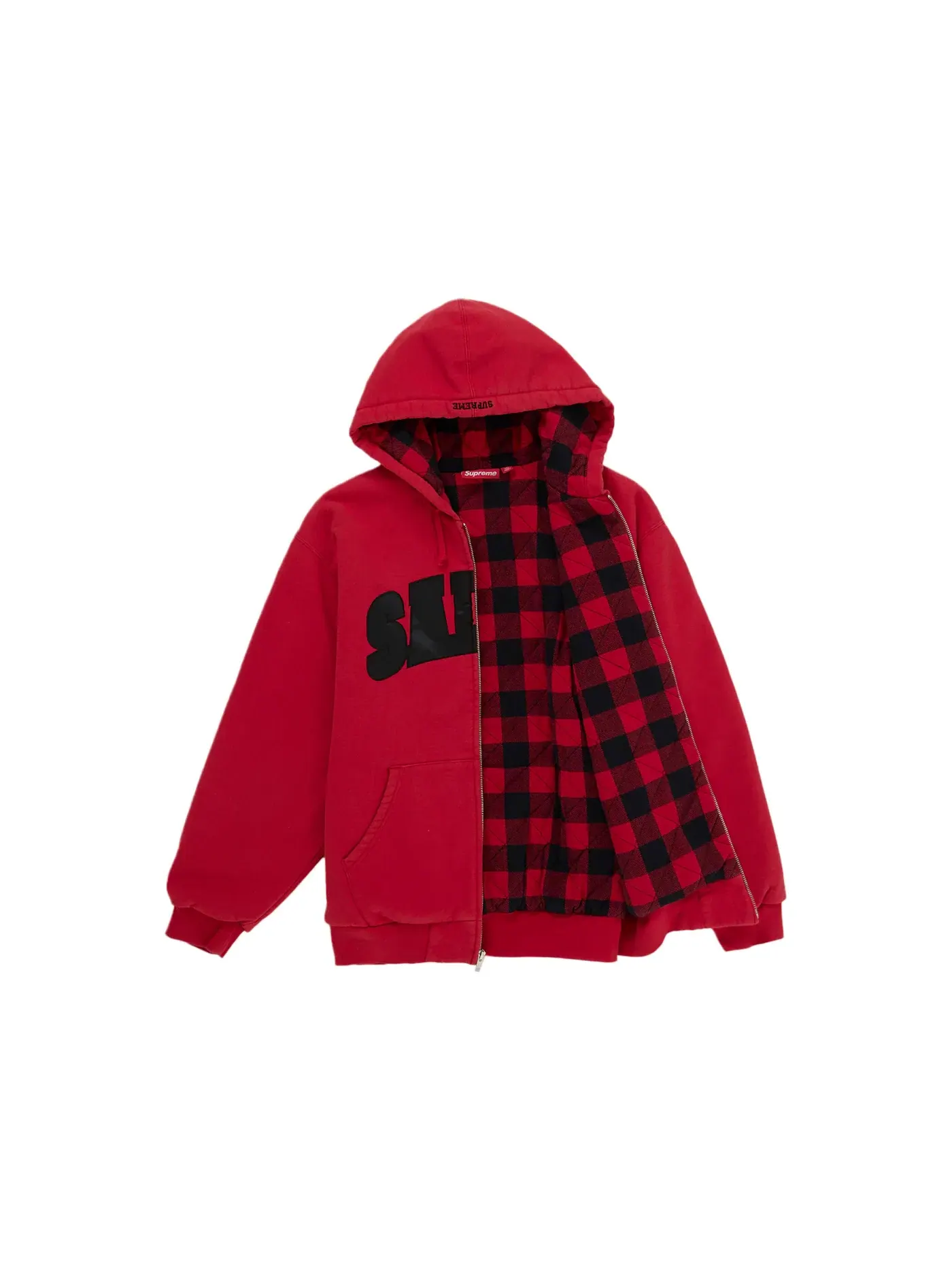 Мужская худи с принтом Supreme SALEM Zip Up Hooded Sweatshirt — изображение 2 из 2, красный