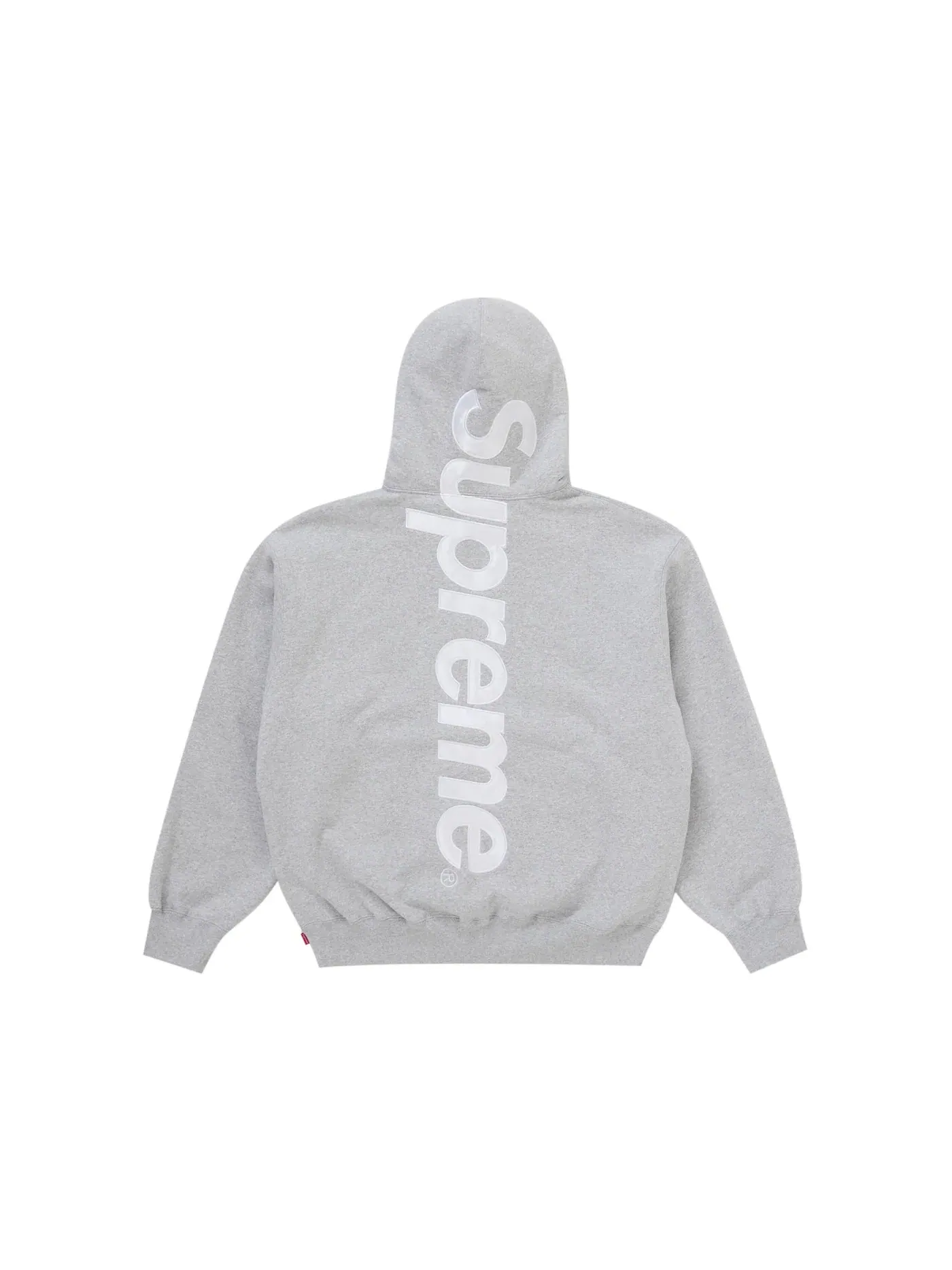 Мужская худи с сатиновой аппликацией Supreme Sweatshirt (FW25) — изображение 2 из 2, серый