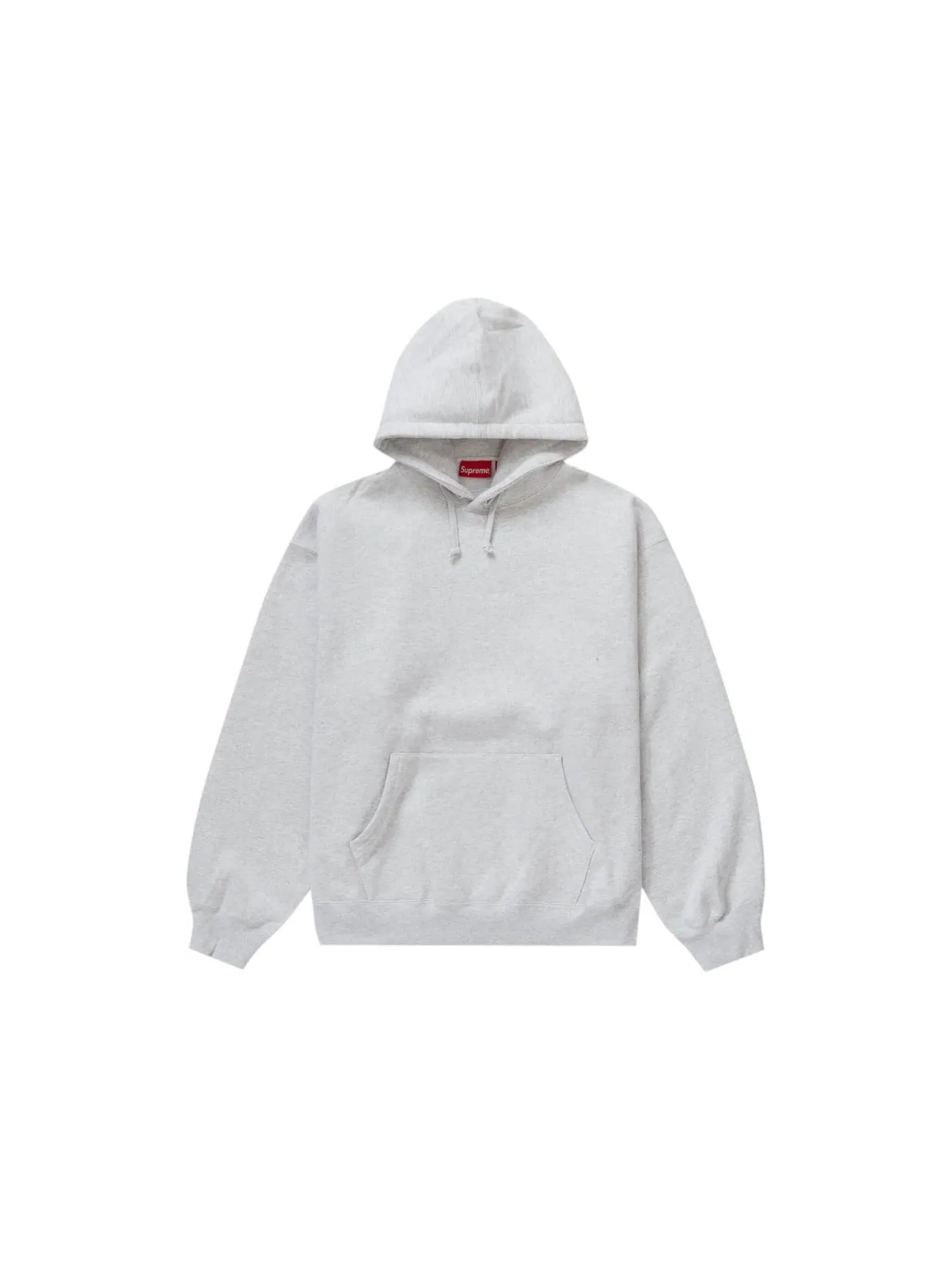 Мужской свитшот с капюшоном с сатиновой аппликацией Supreme Sweatshirt (FW23) — изображение 2 из 2, серый