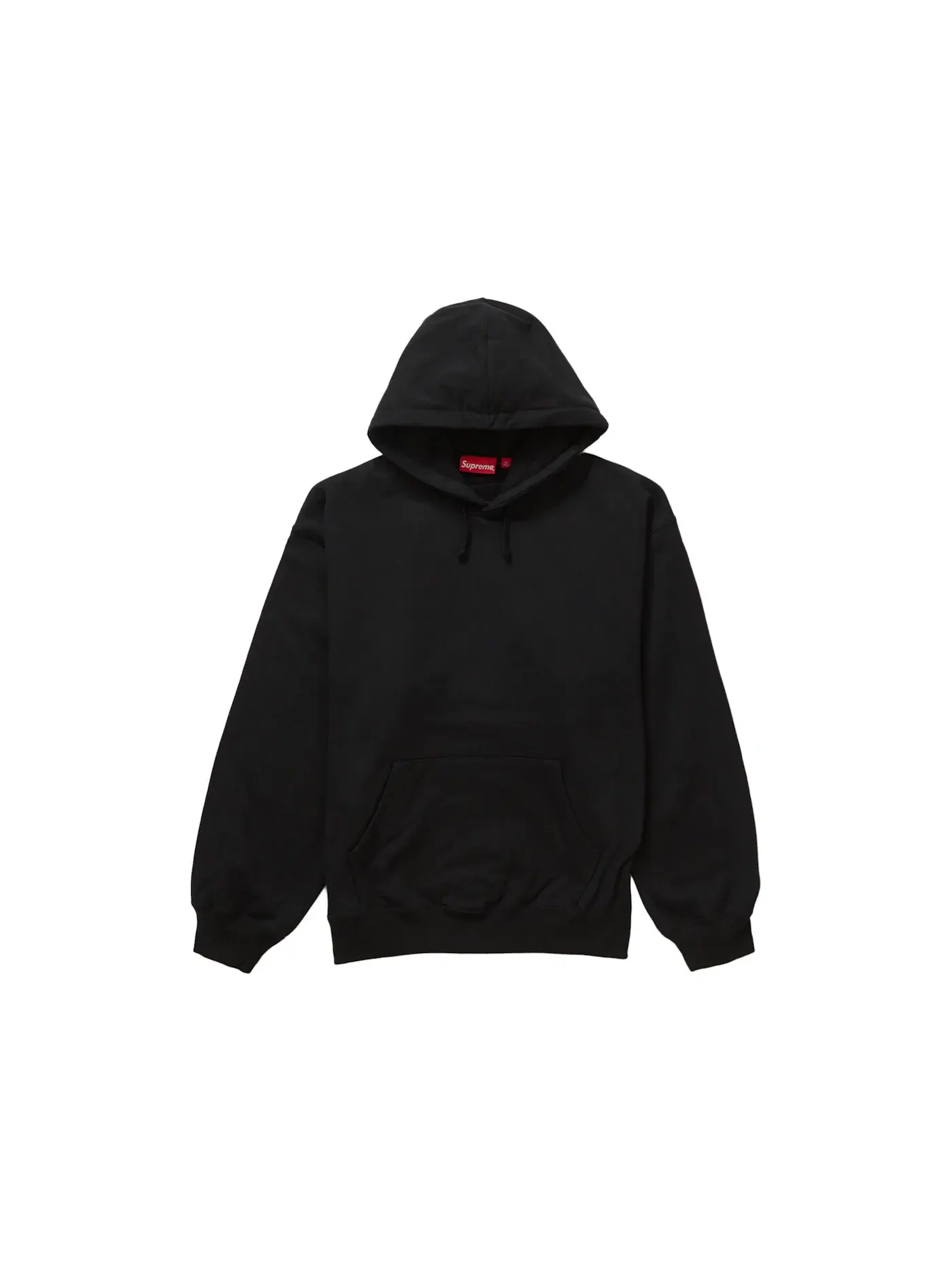 Мужская худи с сатиновой аппликацией Supreme — изображение 2 из 2, черный