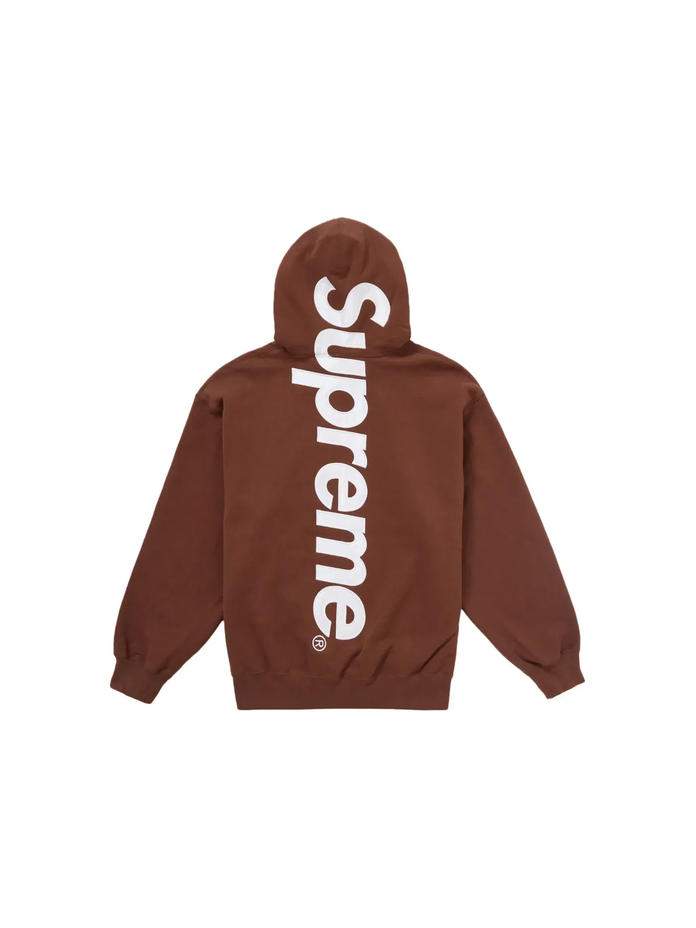 Мужской худи с сатиновой аппликацией Supreme Sweatshirt (FW24) — изображение 1 из 2, коричневый