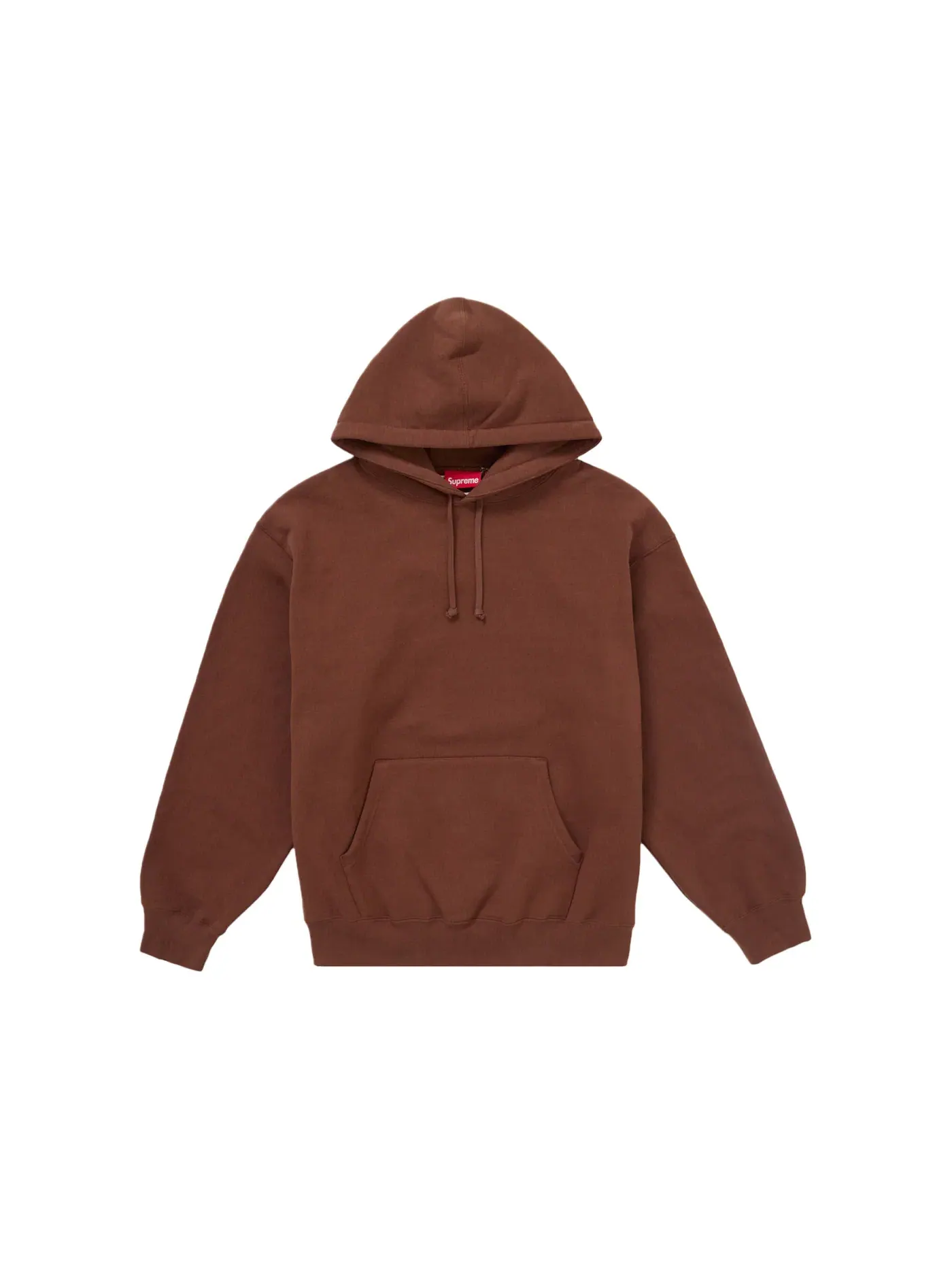 Мужской худи с сатиновой аппликацией Supreme Sweatshirt (FW24) — изображение 2 из 2, коричневый