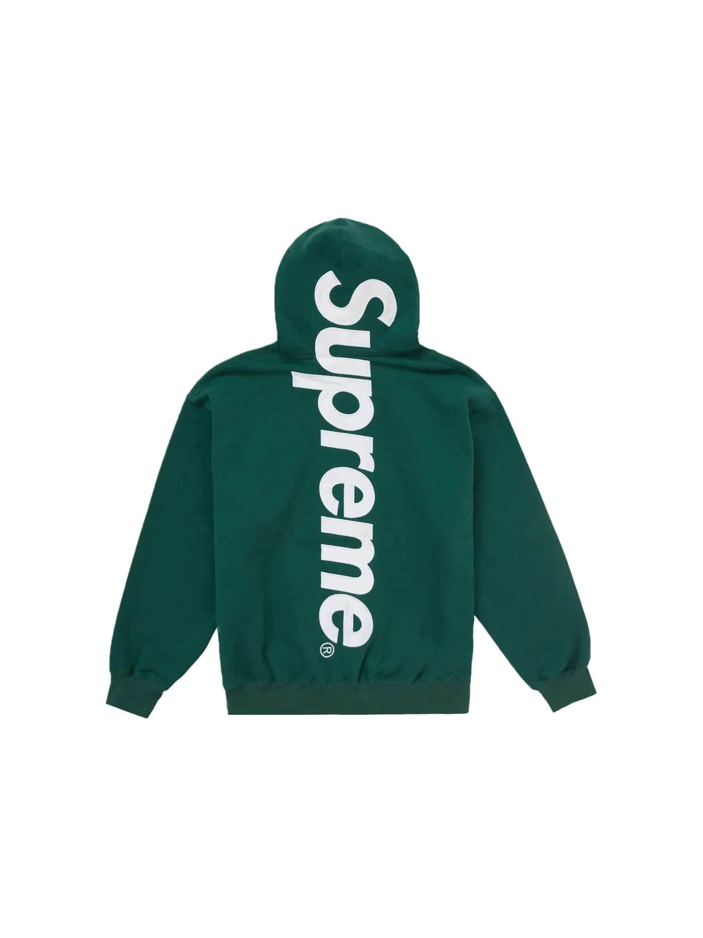 Мужская худи с капюшоном с сатиновой аппликацией Supreme Sweatshirt (FW24) — изображение 1 из 2, темный зеленый