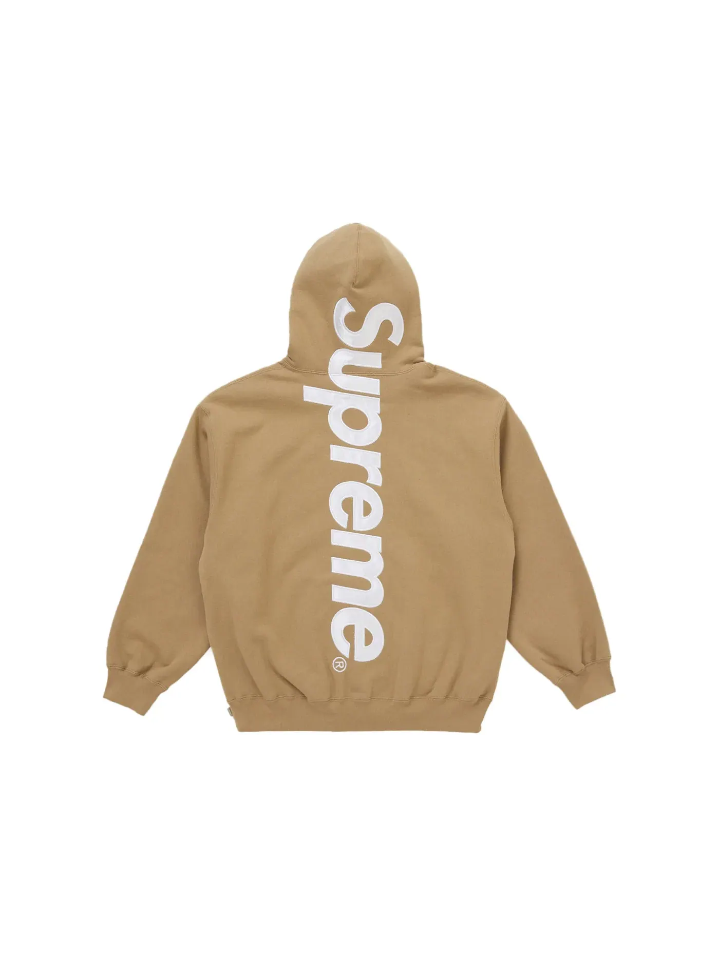 Мужская худи с сатиновой аппликацией Supreme Sweatshirt (FW25) — изображение 2 из 2, коричневый