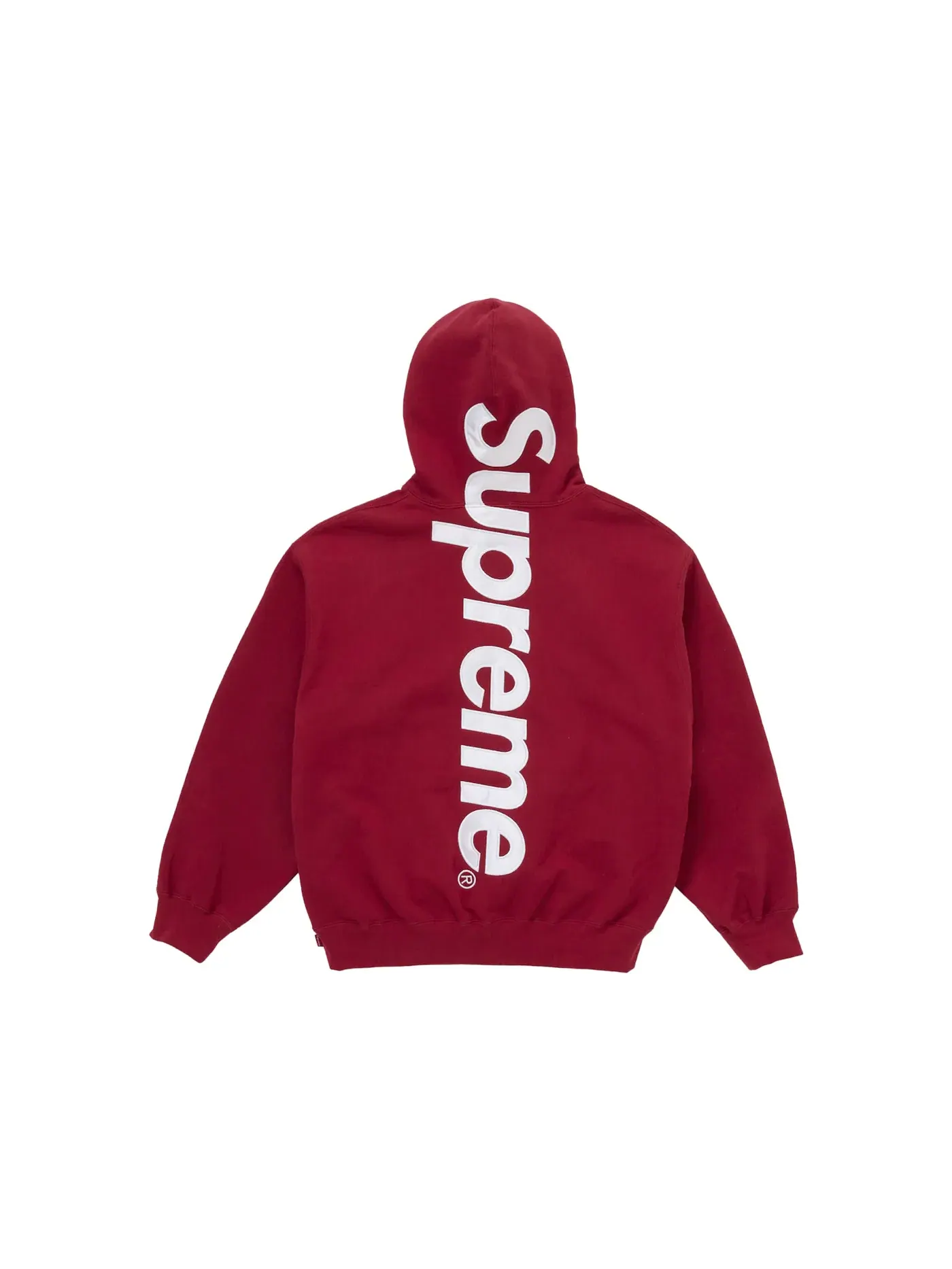 Мужской худи с сатиновой аппликацией Supreme Sweatshirt (FW25) — изображение 2 из 2, красный