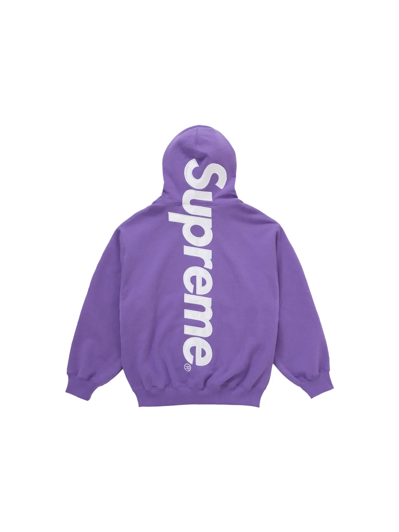 Мужская худи с сатиновой аппликацией Supreme Sweatshirt (FW25) — изображение 2 из 2, фиолетовый