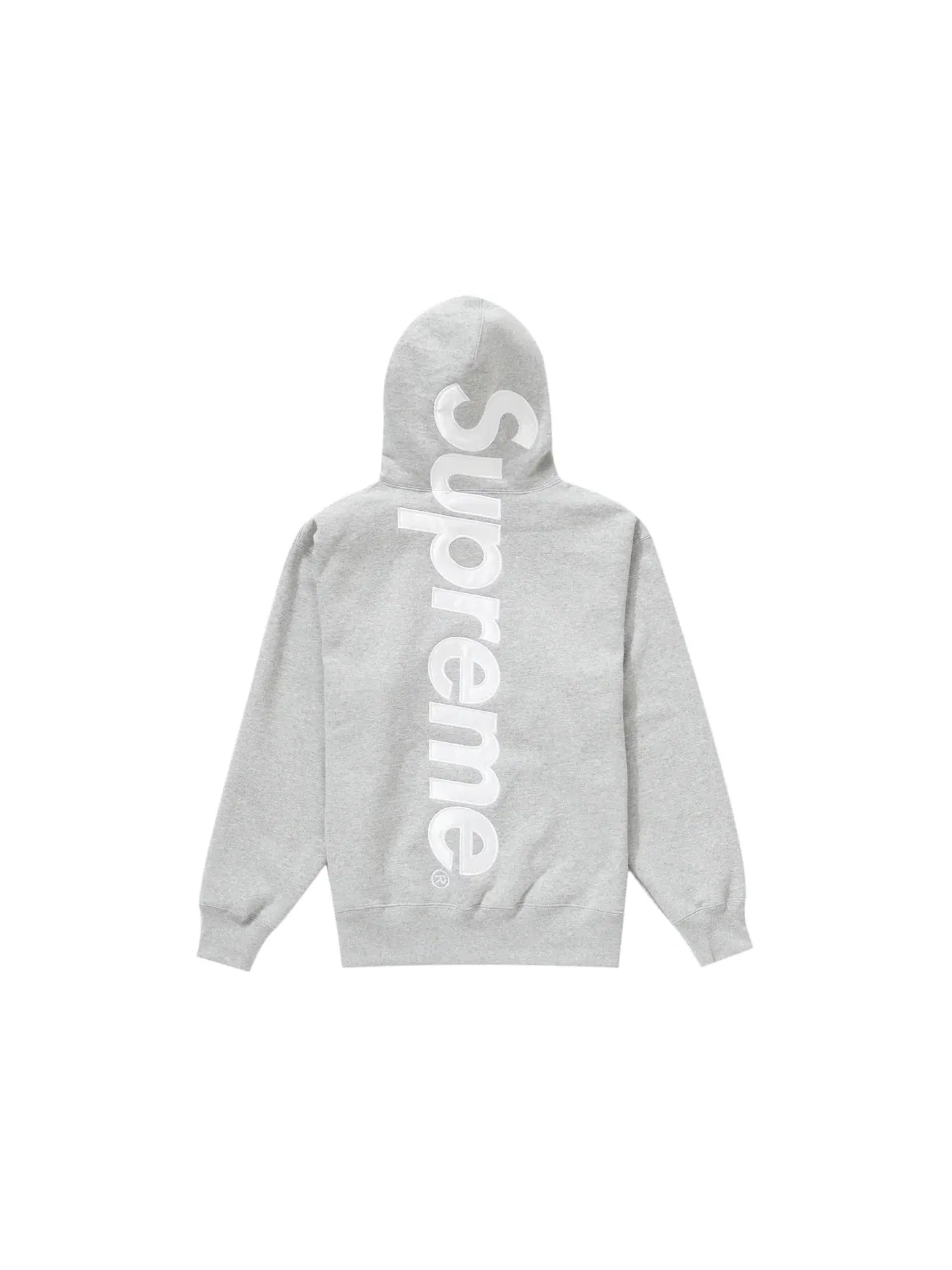 Мужской свитшот с капюшоном и аппликацией Supreme — изображение 1 из 2, серый