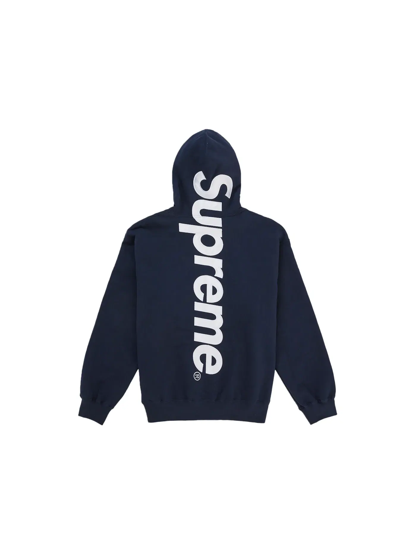Мужская худи с капюшоном из сатина с аппликацией Sweatshirt (SS26) Supreme — изображение 2 из 2, темно-синий