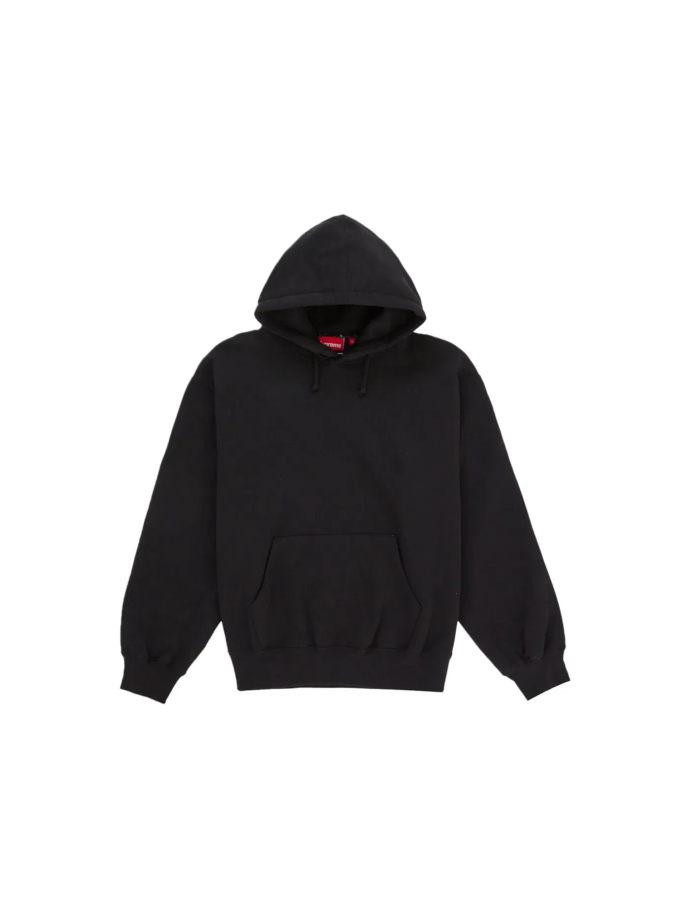 Мужской худи с сатиновой аппликацией Supreme — изображение 1 из 2, черный