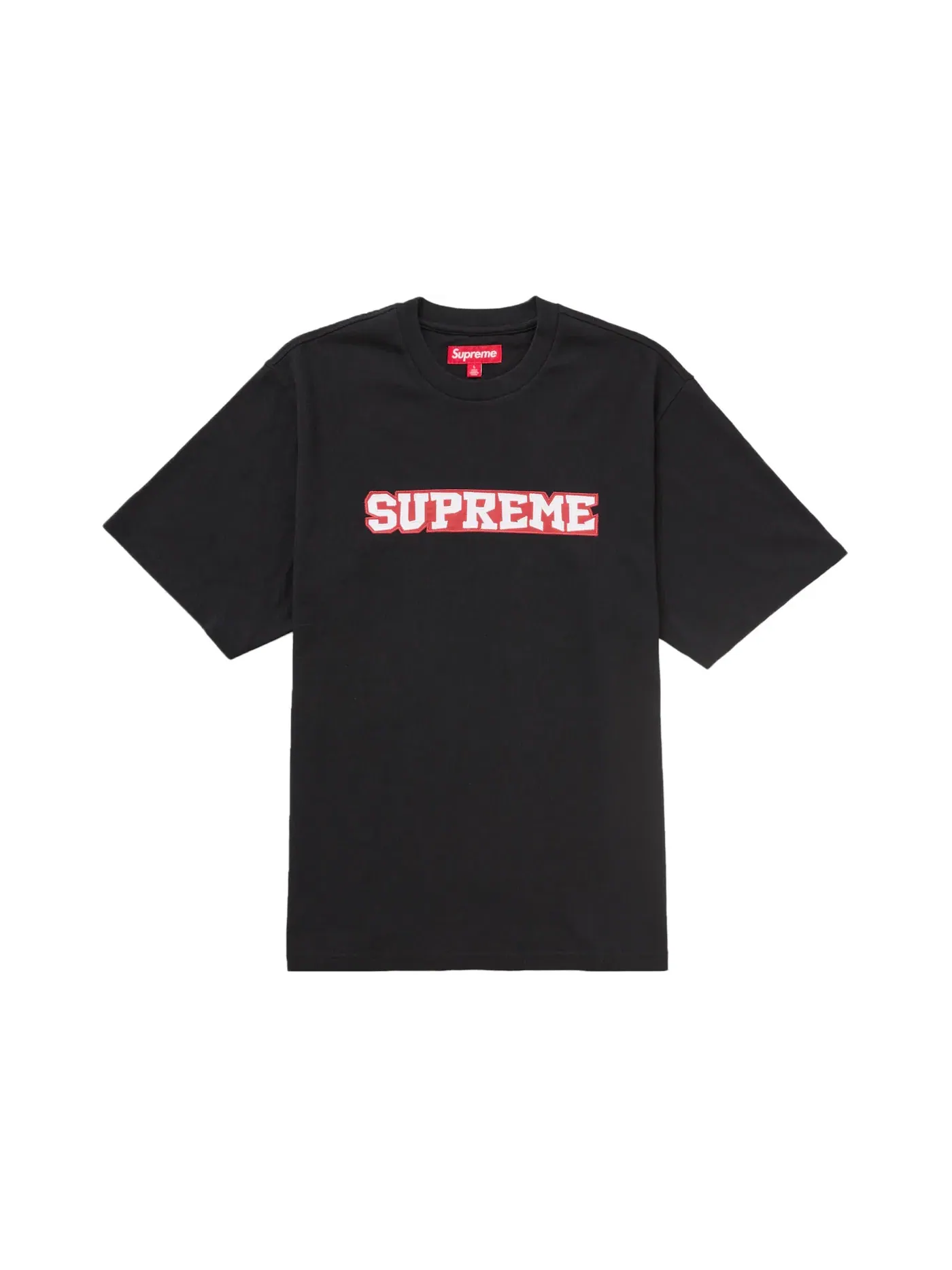 Мужская футболка с сатиновой аппликацией Supreme Top — изображение 1 из 1, черный